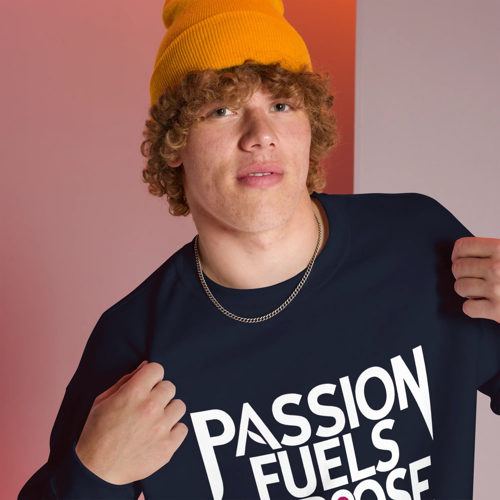Unisex | Passion Fuels Purpose - Sweatshirt Sweatshirt AwRans Clothing unisex-crew-neck-sweatshirt-navy-right-front-675196d38b24d