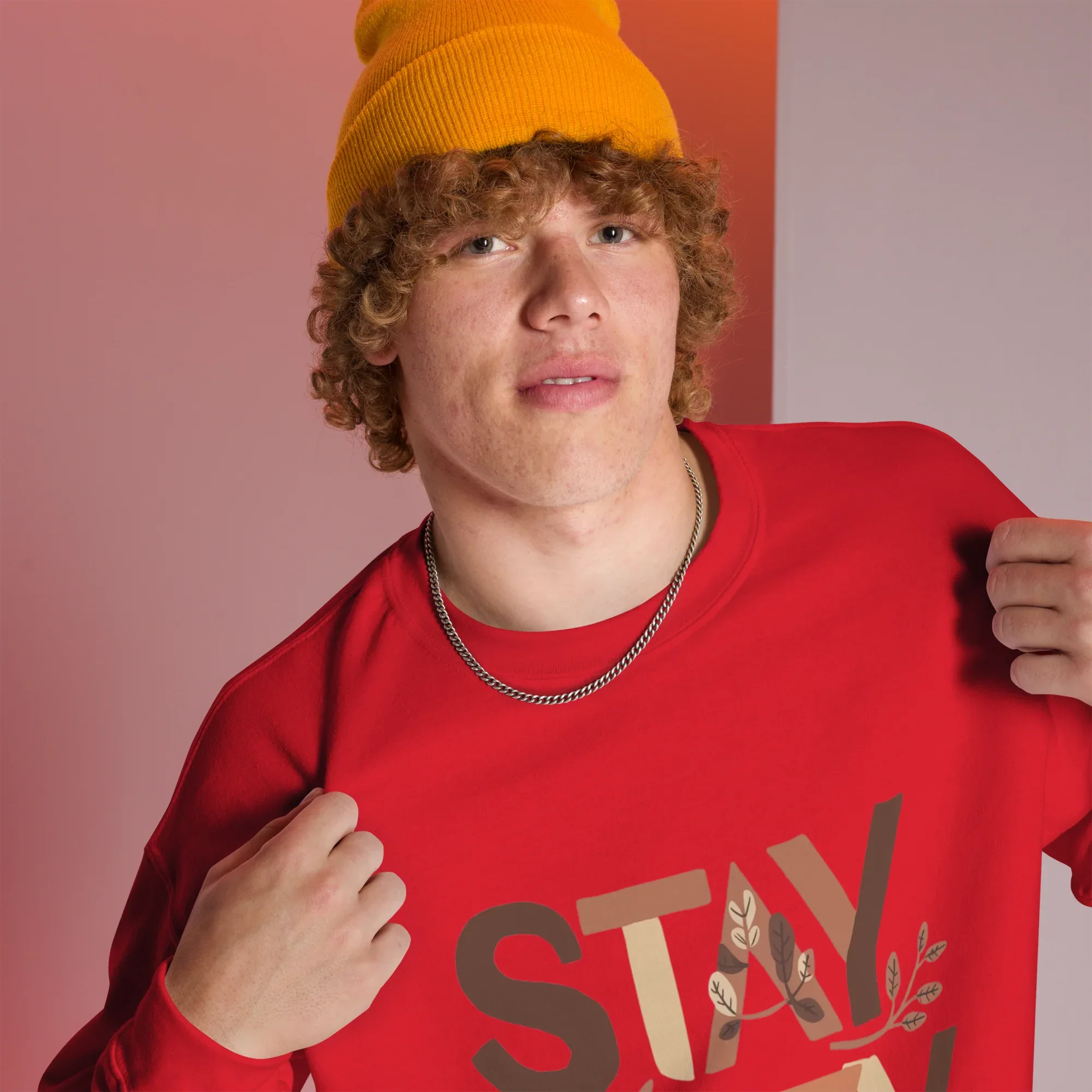 Unisex | Stay Cozy - Sweatshirt Sweatshirt AwRans Clothing unisex-crew-neck-sweatshirt-red-right-front-67519418765e8