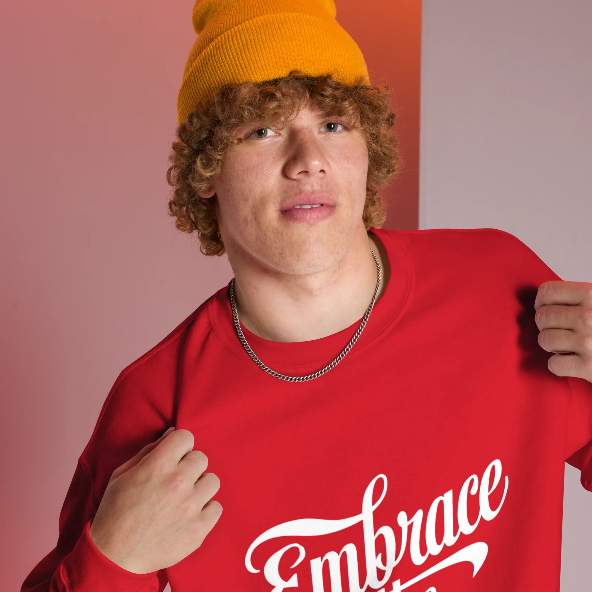 Unisex | Embrace The Journey - Sweatshirt Sweatshirt AwRans Clothing unisex-crew-neck-sweatshirt-red-right-front-675198da74ae7