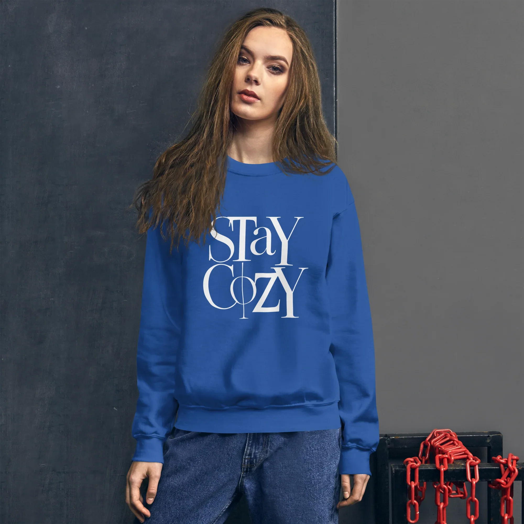 Unisex | Stay Cozy - Sweatshirt Sweatshirt AwRans Clothing unisex-crew-neck-sweatshirt-royal-front-675193313abc7