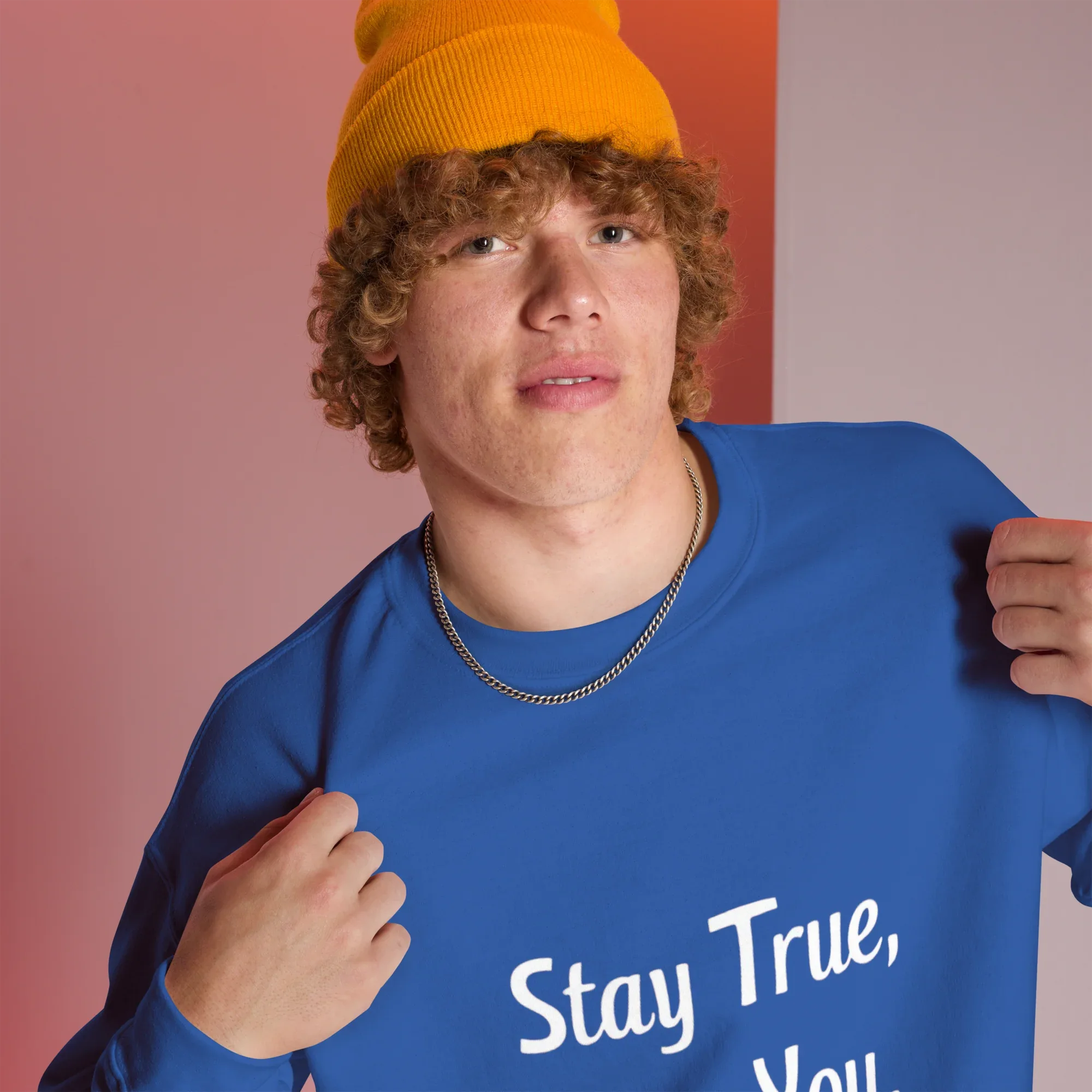 Unisex | Stay True, Stay You, Stay Strong - Sweatshirt Sweatshirt AwRans Clothing unisex-crew-neck-sweatshirt-royal-right-front-67518d848e3a3