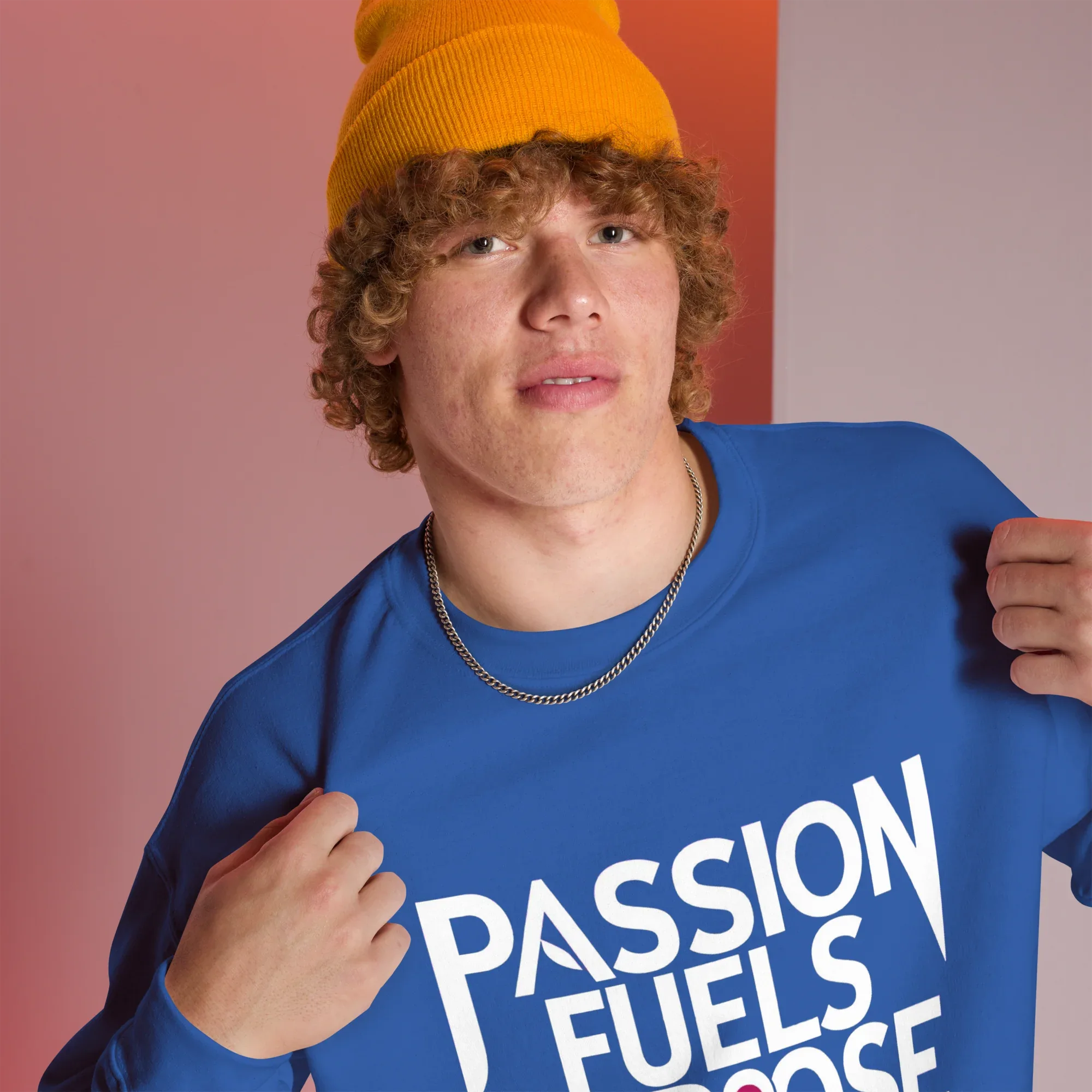 Unisex | Passion Fuels Purpose - Sweatshirt Sweatshirt AwRans Clothing unisex-crew-neck-sweatshirt-royal-right-front-675196d42247f