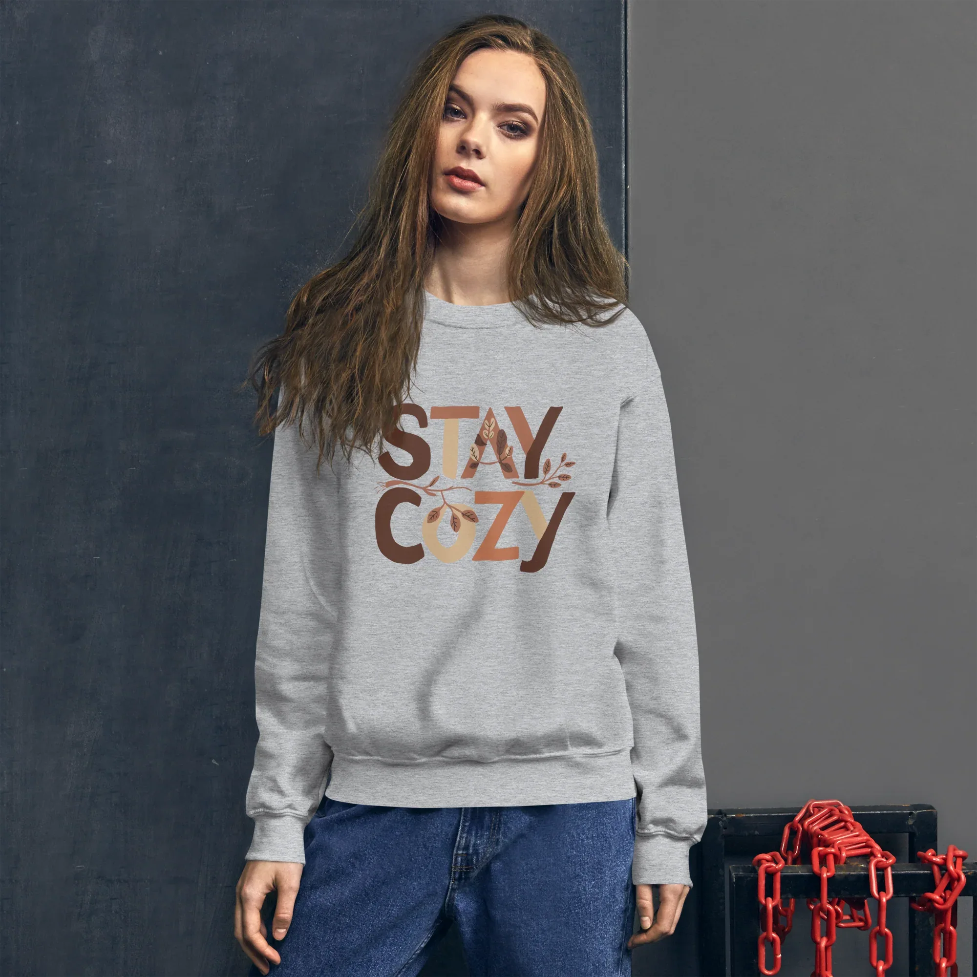 Unisex | Stay Cozy - Sweatshirt Sweatshirt AwRans Clothing unisex-crew-neck-sweatshirt-sport-grey-front-675194196f2d0