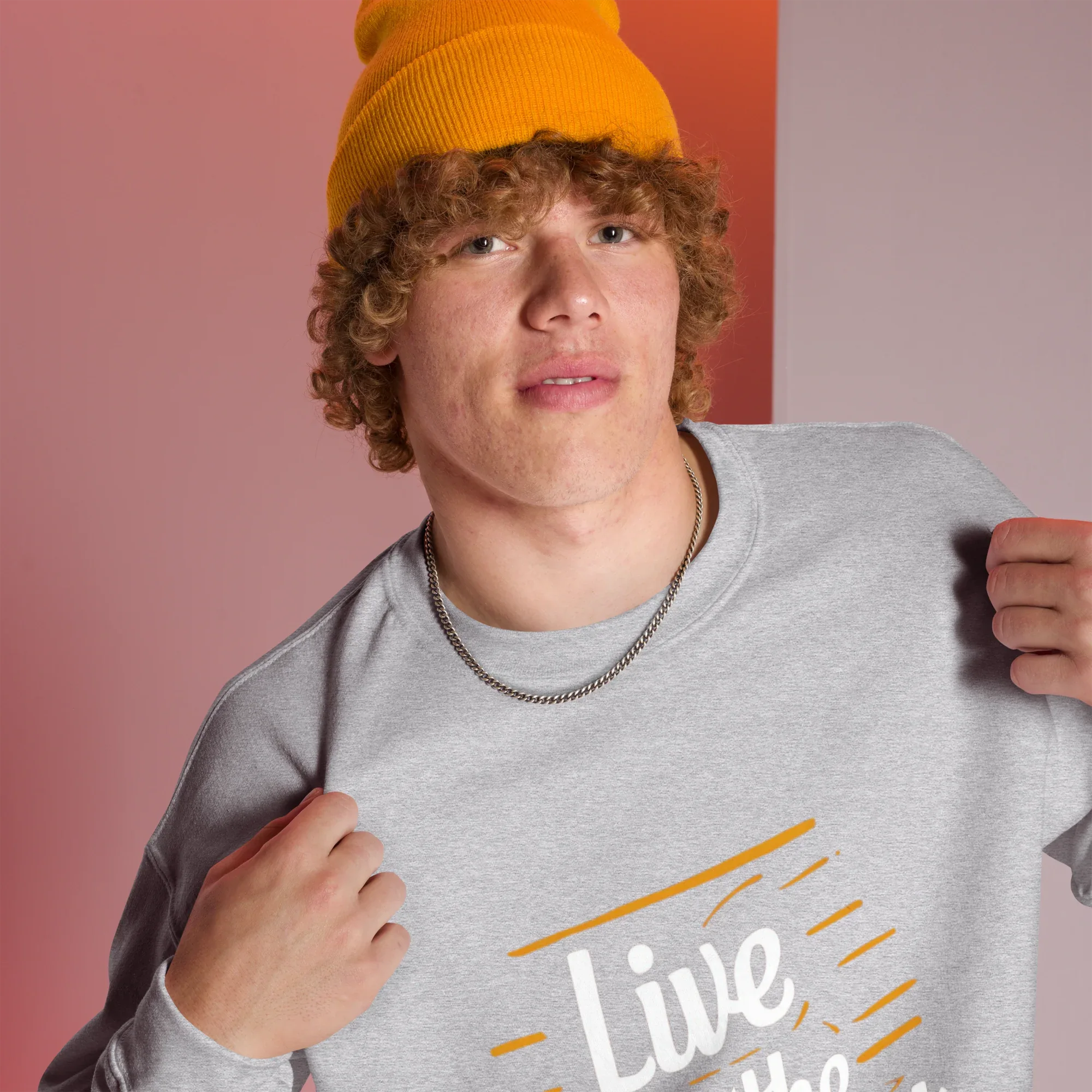 Unisex | Live In The Moment Sweatshirt Sweatshirt AwRans Clothing unisex-crew-neck-sweatshirt-sport-grey-right-front-67518c585fe8e