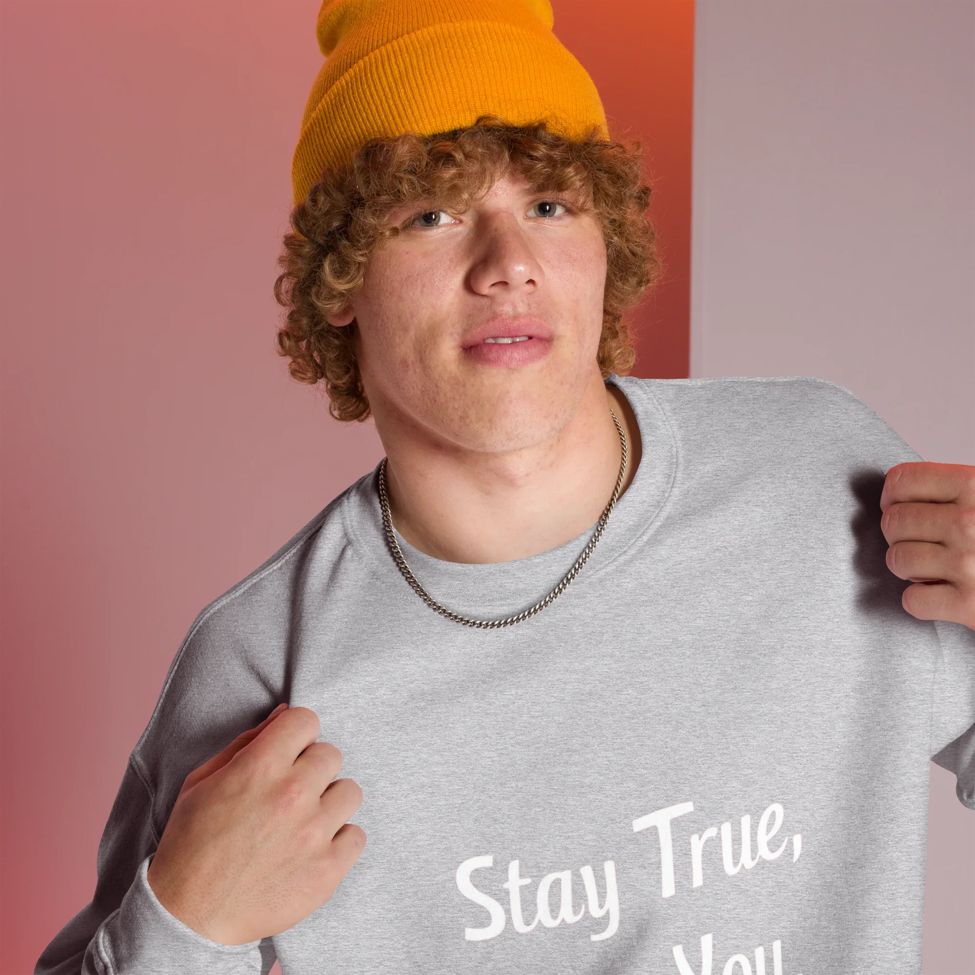 Unisex | Stay True, Stay You, Stay Strong - Sweatshirt Sweatshirt AwRans Clothing unisex-crew-neck-sweatshirt-sport-grey-right-front-67518d8585a5f