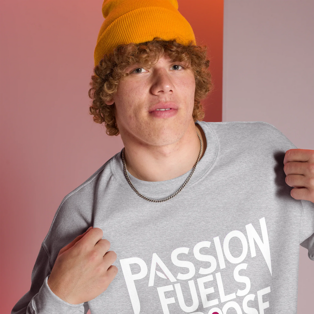 Unisex | Passion Fuels Purpose - Sweatshirt Sweatshirt AwRans Clothing unisex-crew-neck-sweatshirt-sport-grey-right-front-675196d533a8f