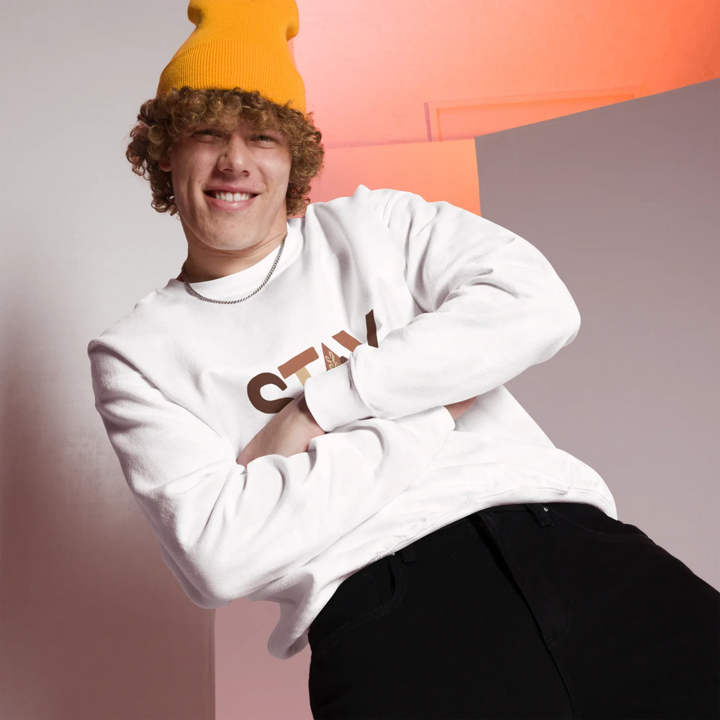 Unisex | Stay Cozy - Sweatshirt Sweatshirt AwRans Clothing unisex-crew-neck-sweatshirt-white-front-6751941a6cbc3