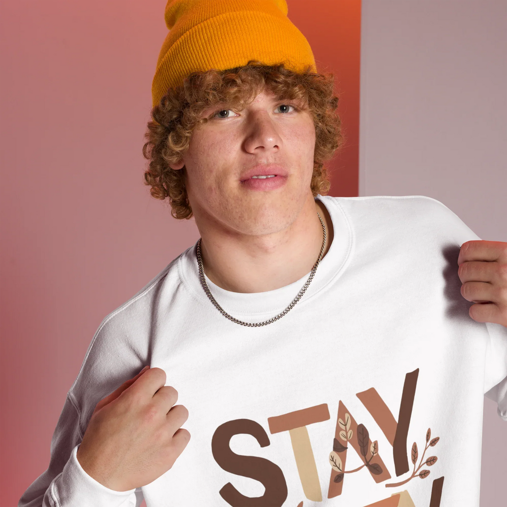 Unisex | Stay Cozy - Sweatshirt Sweatshirt AwRans Clothing unisex-crew-neck-sweatshirt-white-right-front-6751941a83faf