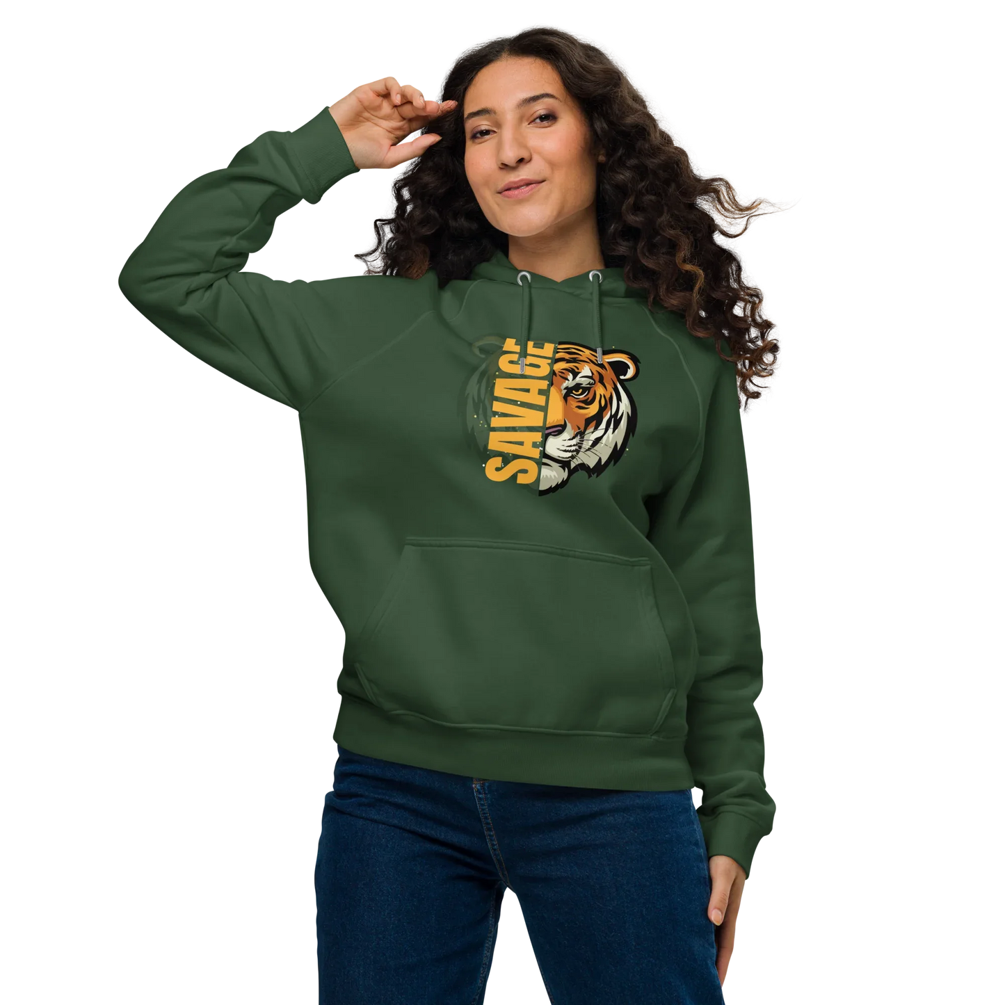 Unisex | Savage Tiger Raglan Hoodie - AwRans Clothing