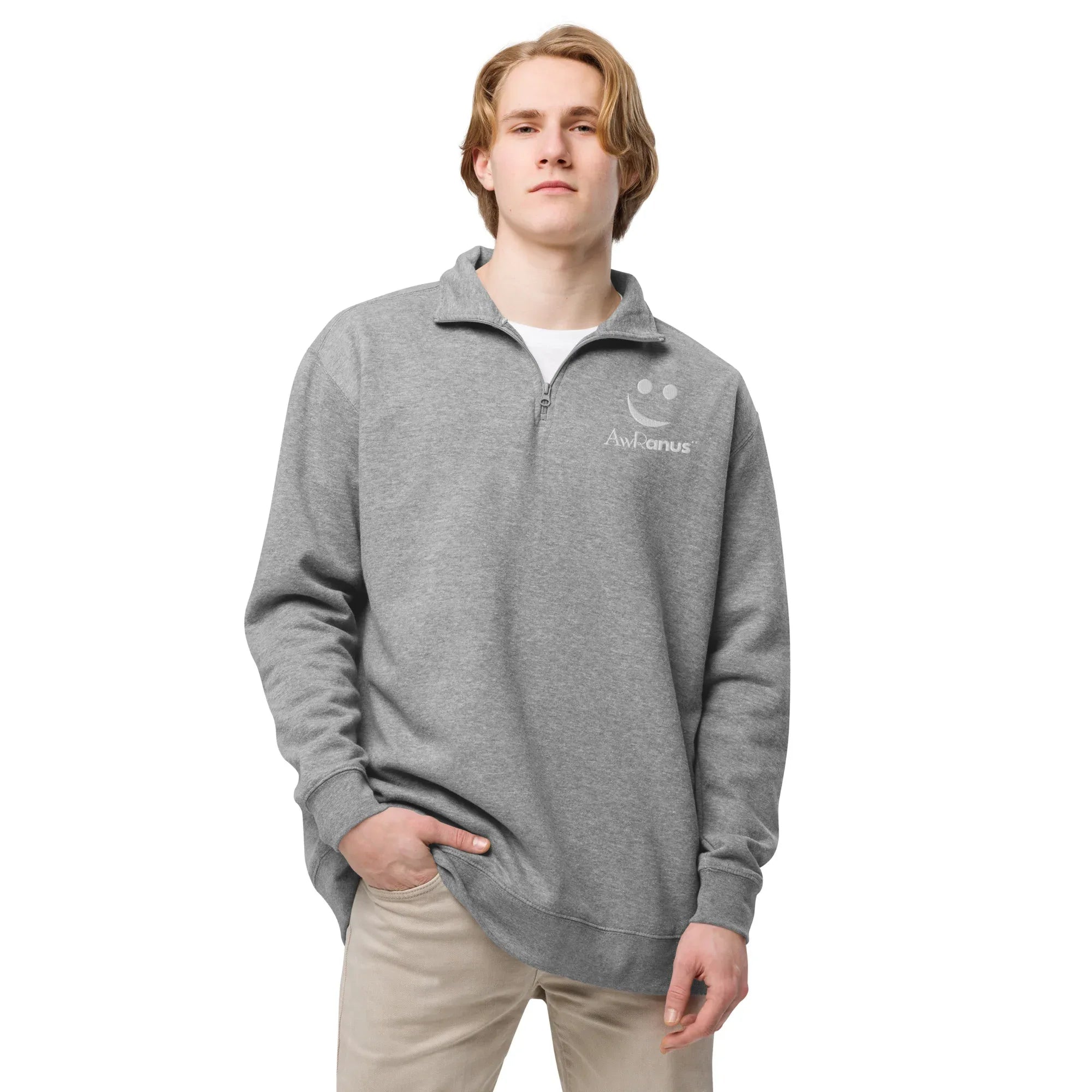 Unisex Fleece Pullover | AwRans pullover AwRans Clothing unisex-fleece-pullover-carbon-grey-front-678f5493800e1