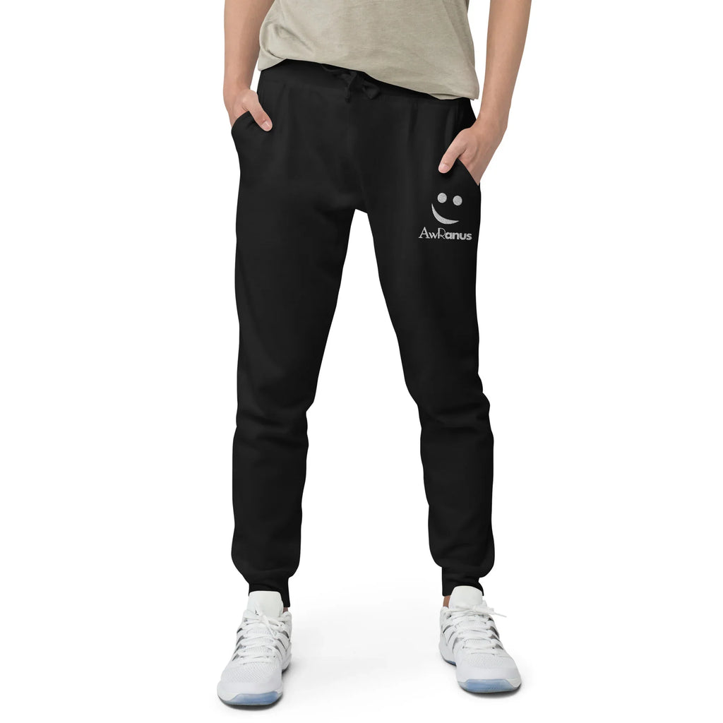 AwRans | Premium Unisex Fleece Sweatpants fleece sweatpants AwRans Clothing unisex-fleece-sweatpants-black-front-688d514194340