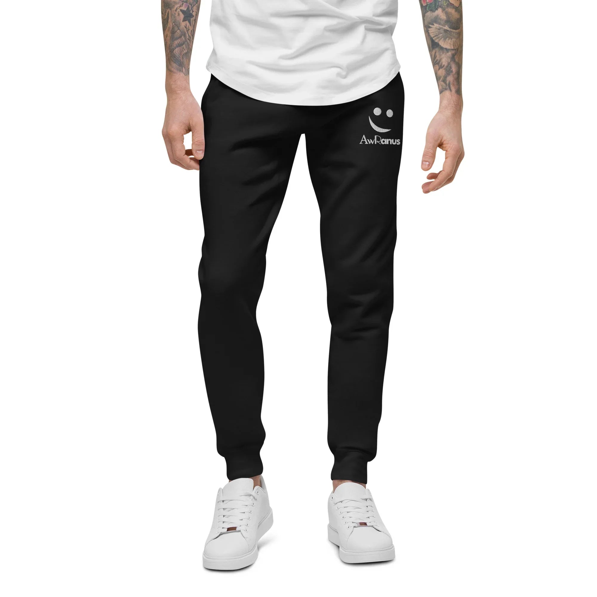 AwRans | Premium Unisex Fleece Sweatpants fleece sweatpants AwRans Clothing unisex-fleece-sweatpants-black-front-688d514194474