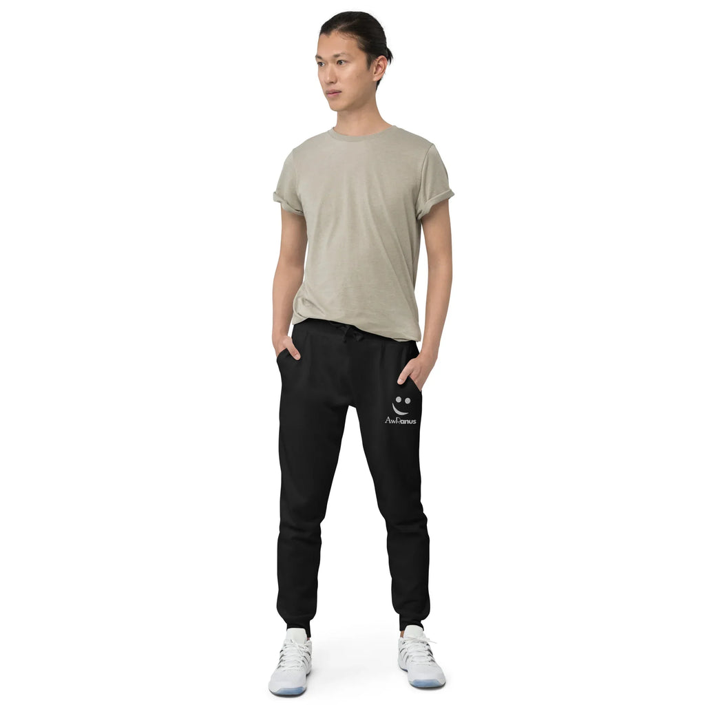AwRans | Premium Unisex Fleece Sweatpants fleece sweatpants AwRans Clothing unisex-fleece-sweatpants-black-front-688d5141947c4