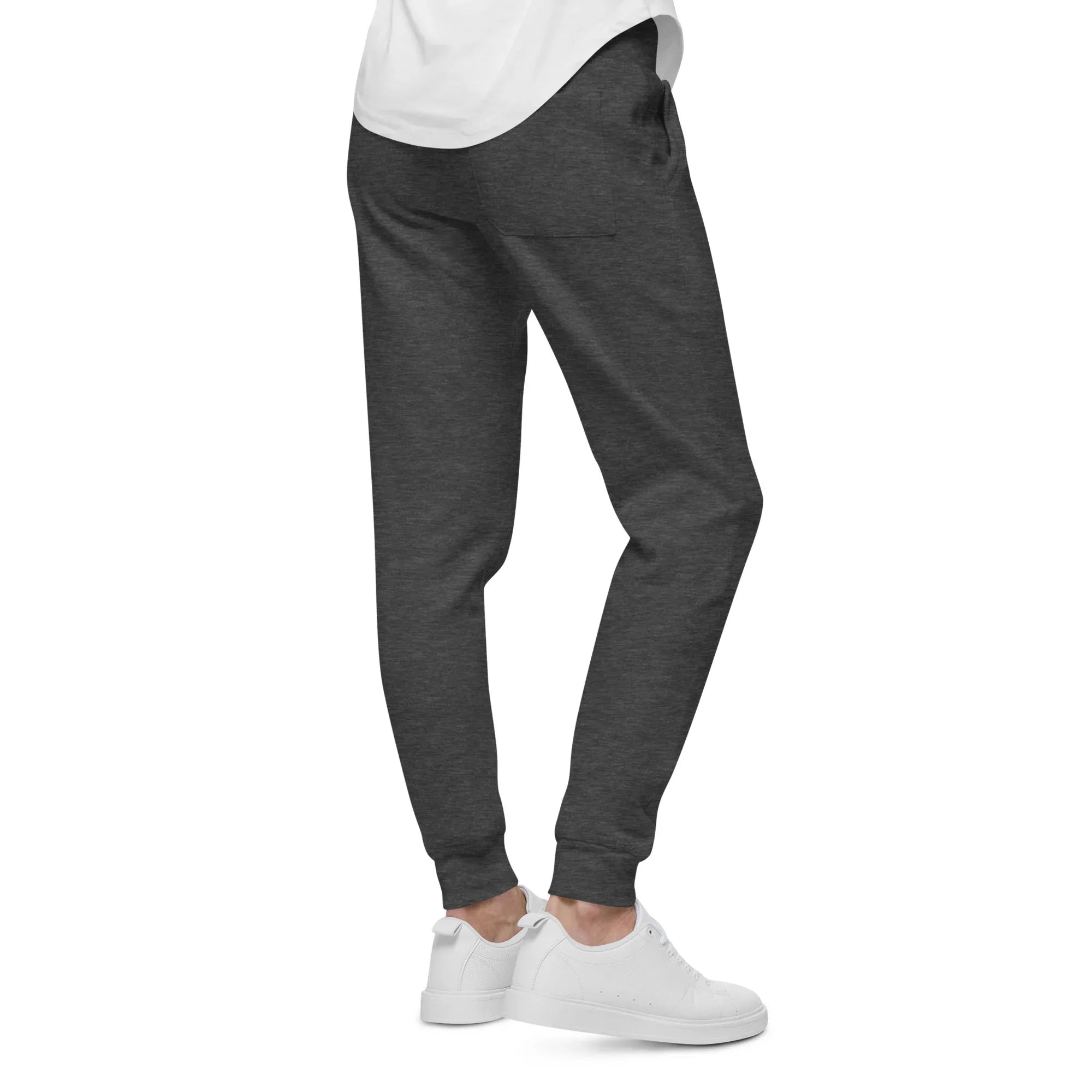 AwRans | Premium Unisex Fleece Sweatpants fleece sweatpants AwRans Clothing unisex-fleece-sweatpants-charcoal-heather-back-688d514193049