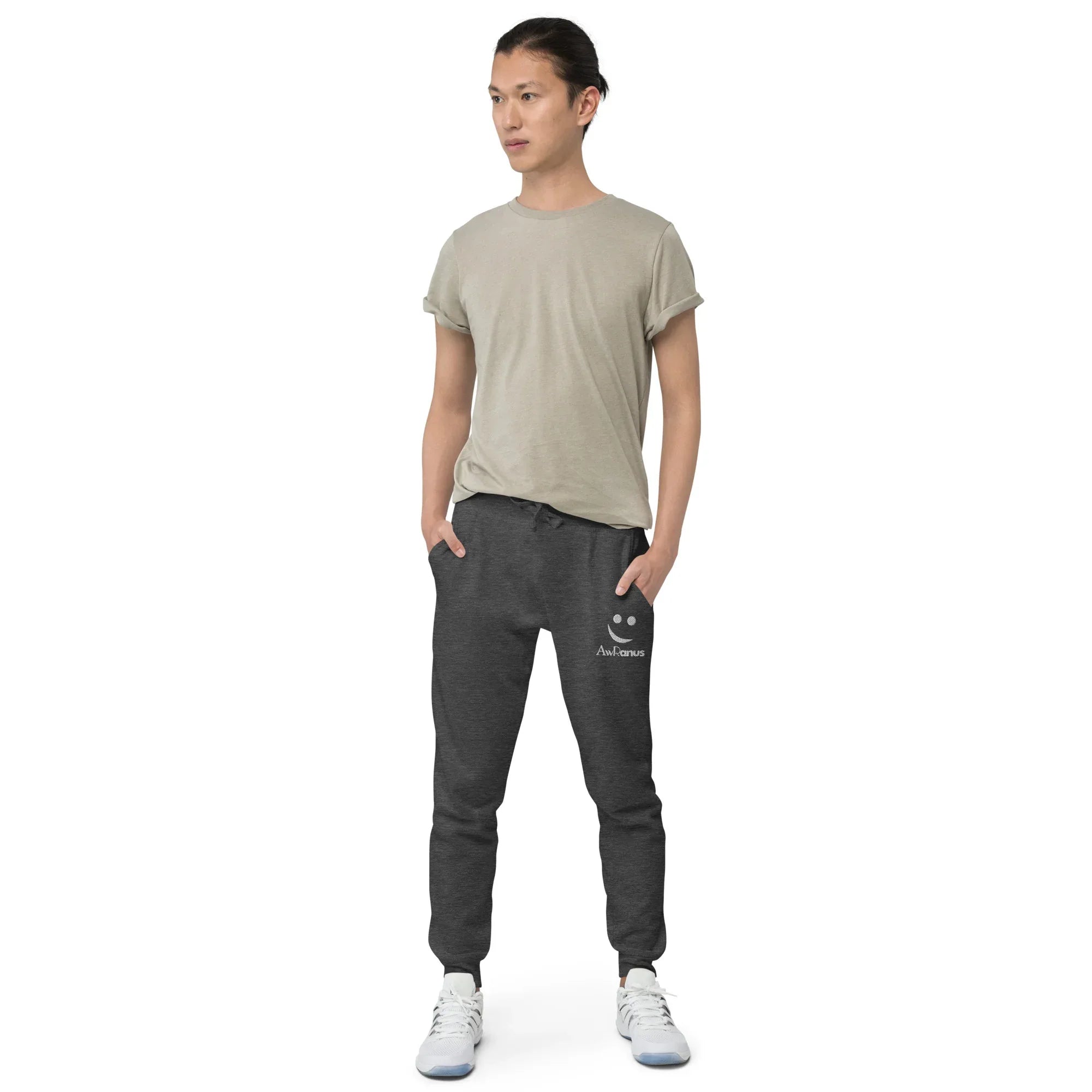 AwRans | Premium Unisex Fleece Sweatpants fleece sweatpants AwRans Clothing unisex-fleece-sweatpants-charcoal-heather-front-688d5141935ea