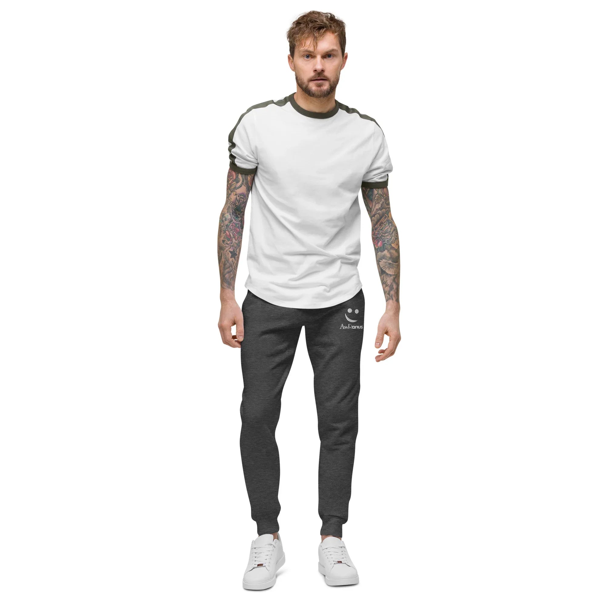 AwRans | Premium Unisex Fleece Sweatpants fleece sweatpants AwRans Clothing unisex-fleece-sweatpants-charcoal-heather-front-688d514193745