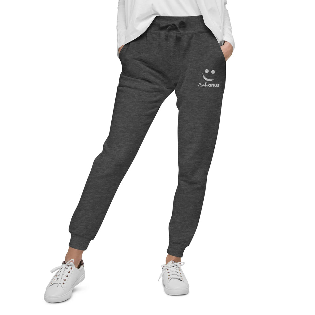 AwRans | Premium Unisex Fleece Sweatpants fleece sweatpants AwRans Clothing unisex-fleece-sweatpants-charcoal-heather-front-688d514193a56