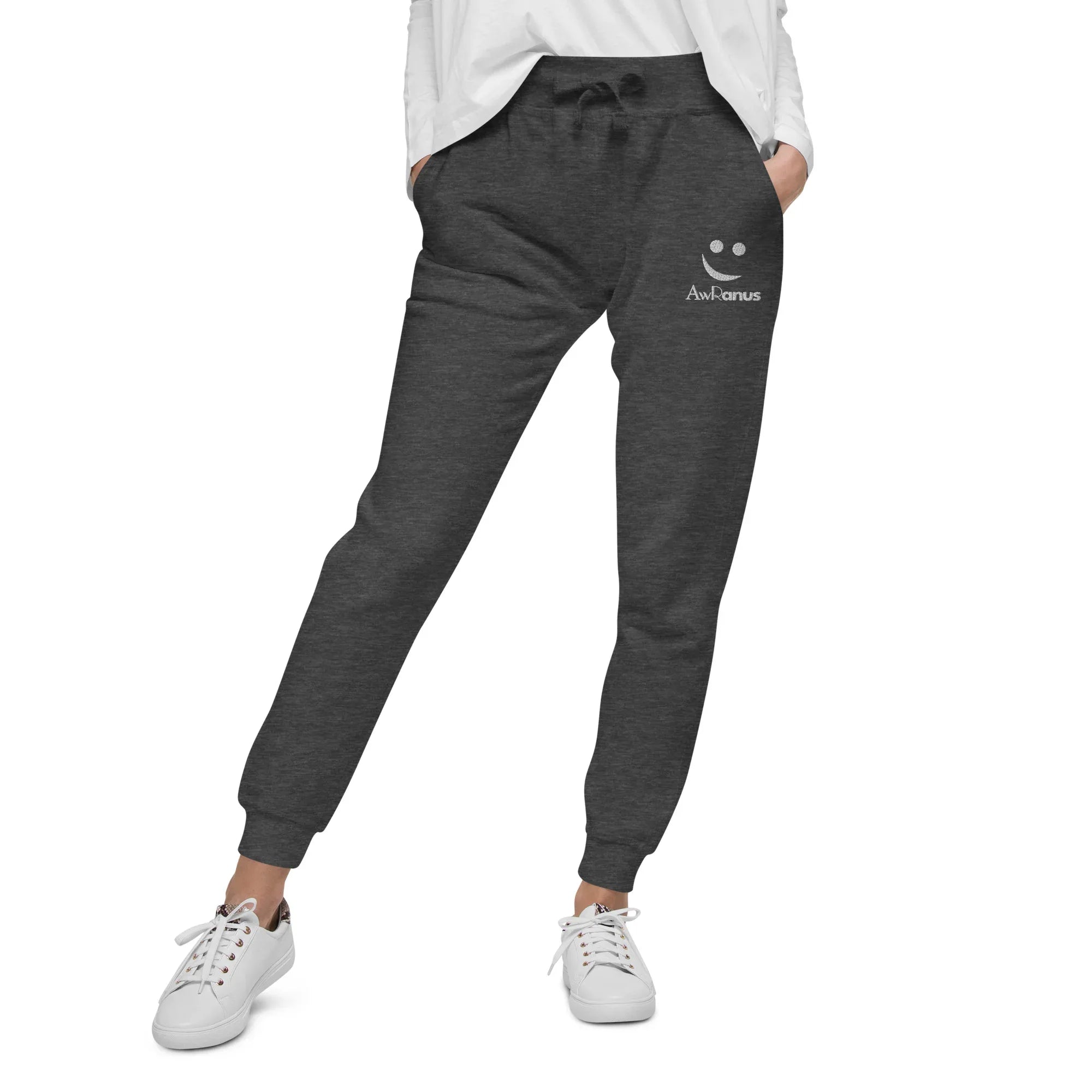 AwRans | Premium Unisex Fleece Sweatpants fleece sweatpants AwRans Clothing unisex-fleece-sweatpants-charcoal-heather-front-688d514193a56