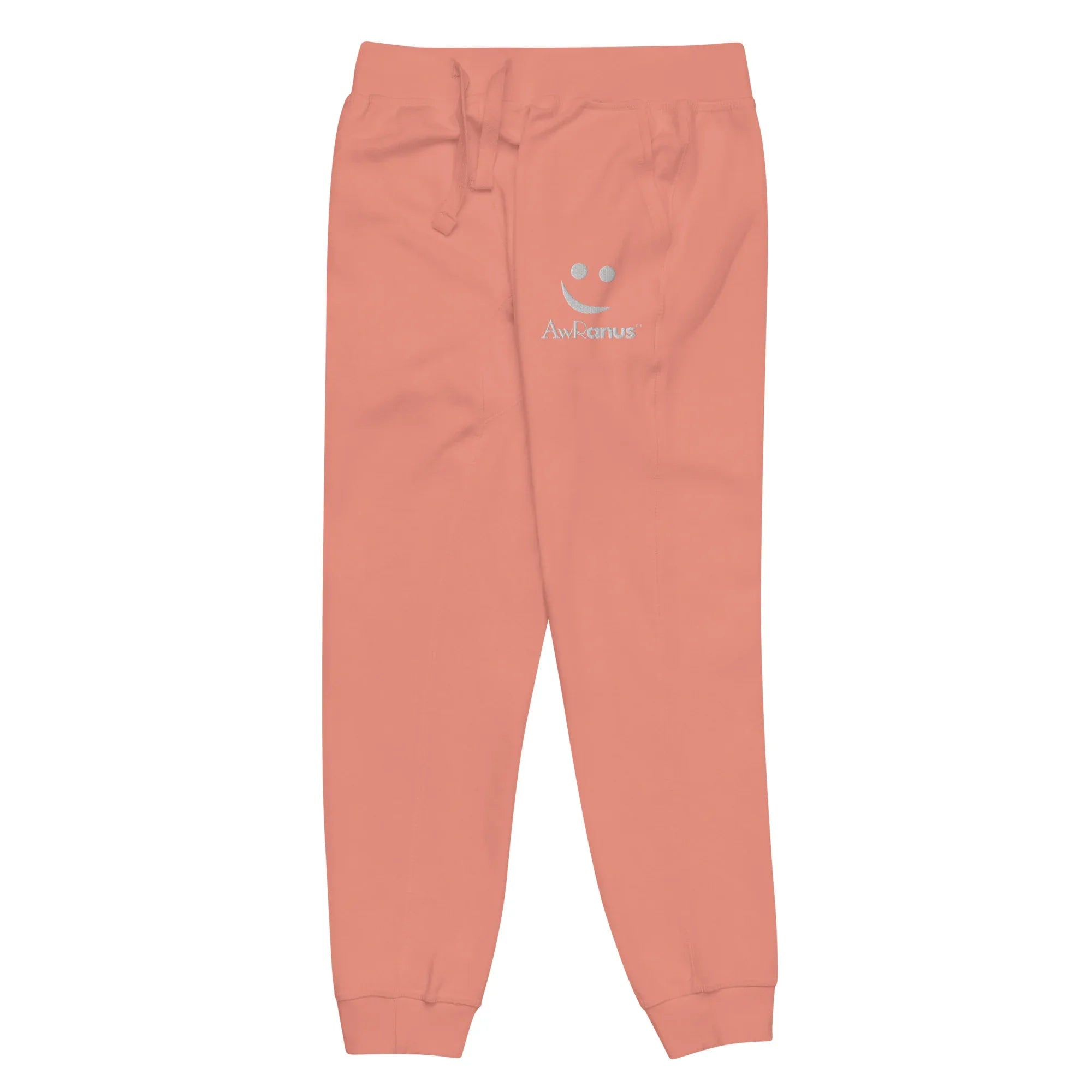 Unisex Fleece Sweatpants | AwRans sweatpants AwRans Clothing unisex-fleece-sweatpants-dusty-rose-front-left-678f6697066fc