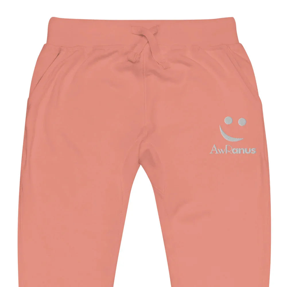 AwRans | Premium Unisex Fleece Sweatpants fleece sweatpants AwRans Clothing unisex-fleece-sweatpants-dusty-rose-zoomed-in-688d514195272