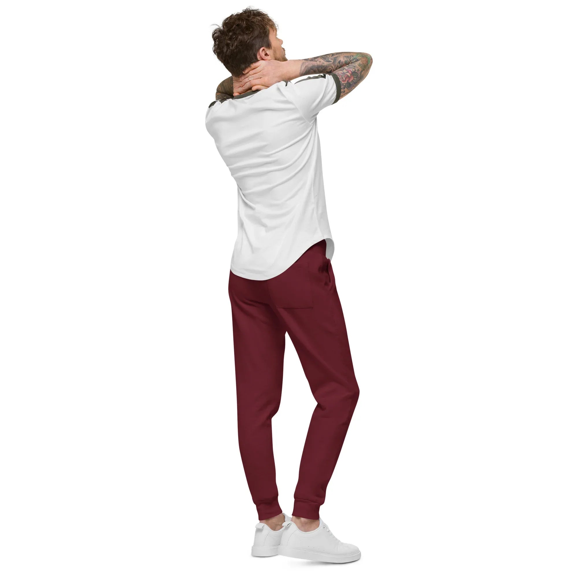 AwRans | Premium Unisex Fleece Sweatpants fleece sweatpants AwRans Clothing unisex-fleece-sweatpants-maroon-back-688d51419389e