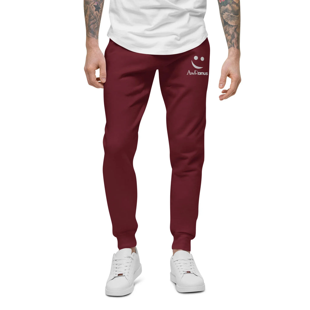 AwRans | Premium Unisex Fleece Sweatpants fleece sweatpants AwRans Clothing unisex-fleece-sweatpants-maroon-front-688d514193b37