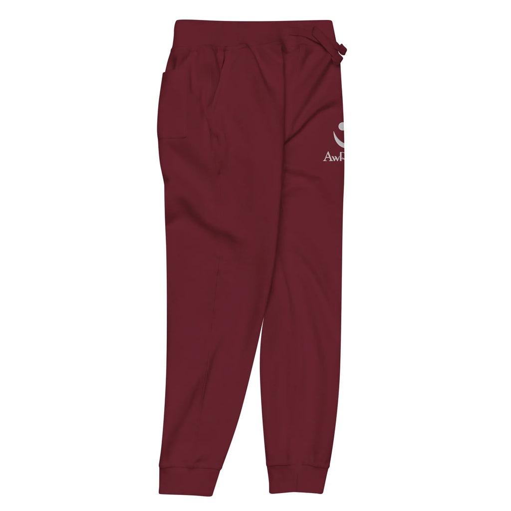 AwRans | Premium Unisex Fleece Sweatpants fleece sweatpants AwRans Clothing unisex-fleece-sweatpants-maroon-front-right-688d514194da4