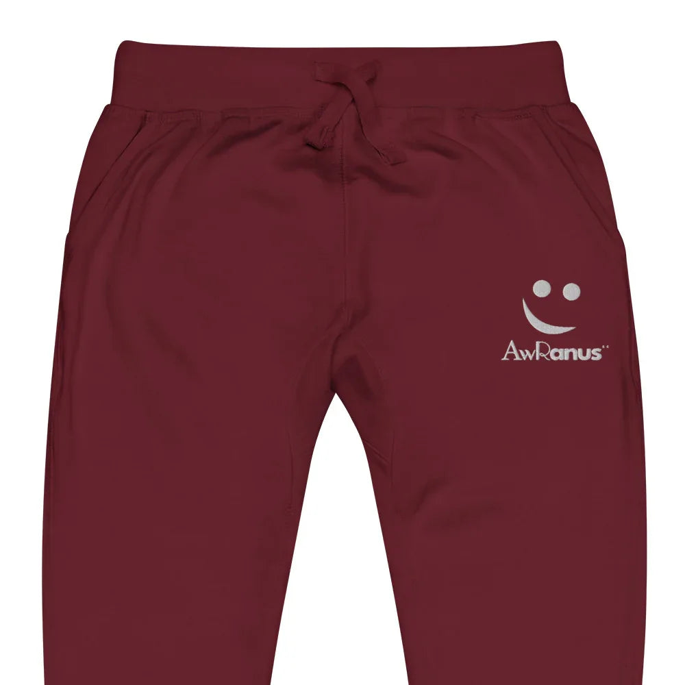 Unisex Fleece Sweatpants | AwRans sweatpants AwRans Clothing unisex-fleece-sweatpants-maroon-zoomed-in-678f669706053