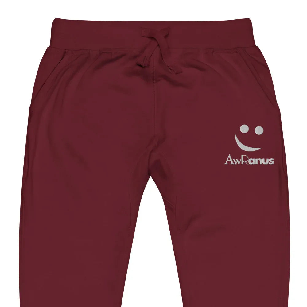 AwRans | Premium Unisex Fleece Sweatpants fleece sweatpants AwRans Clothing unisex-fleece-sweatpants-maroon-zoomed-in-688d514194c82
