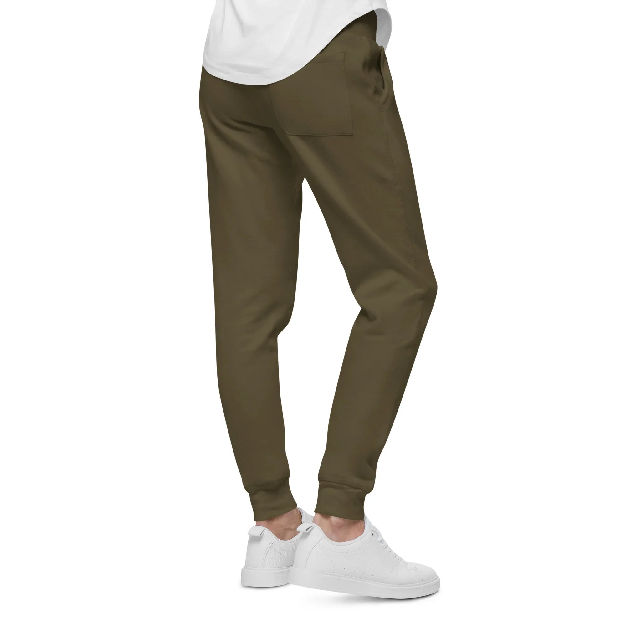 AwRans | Premium Unisex Fleece Sweatpants fleece sweatpants AwRans Clothing unisex-fleece-sweatpants-military-green-back-688d514192f77