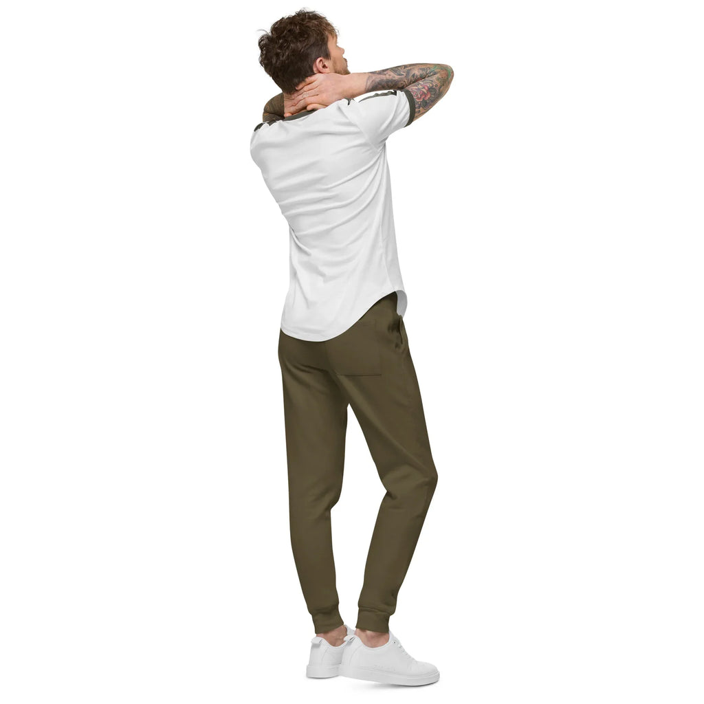AwRans | Premium Unisex Fleece Sweatpants fleece sweatpants AwRans Clothing unisex-fleece-sweatpants-military-green-back-688d51419336f