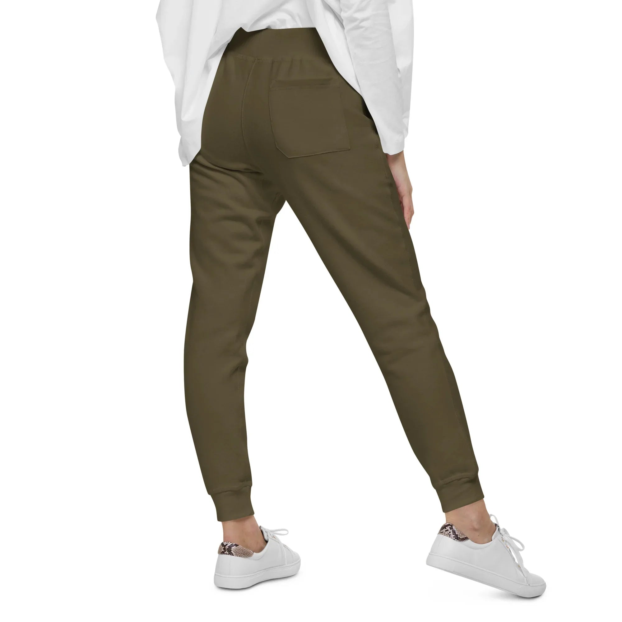 AwRans | Premium Unisex Fleece Sweatpants fleece sweatpants AwRans Clothing unisex-fleece-sweatpants-military-green-back-688d5141937c3