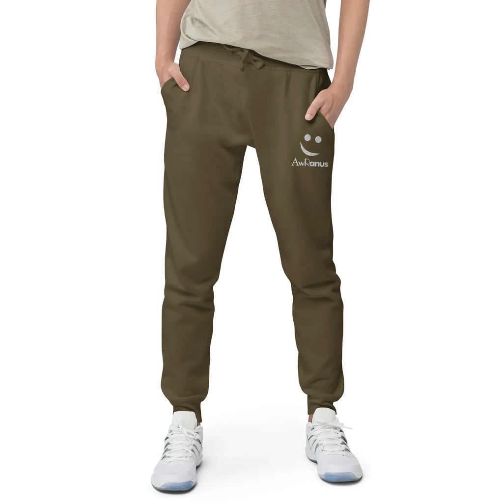 AwRans | Premium Unisex Fleece Sweatpants fleece sweatpants AwRans Clothing unisex-fleece-sweatpants-military-green-front-688d514192fdb