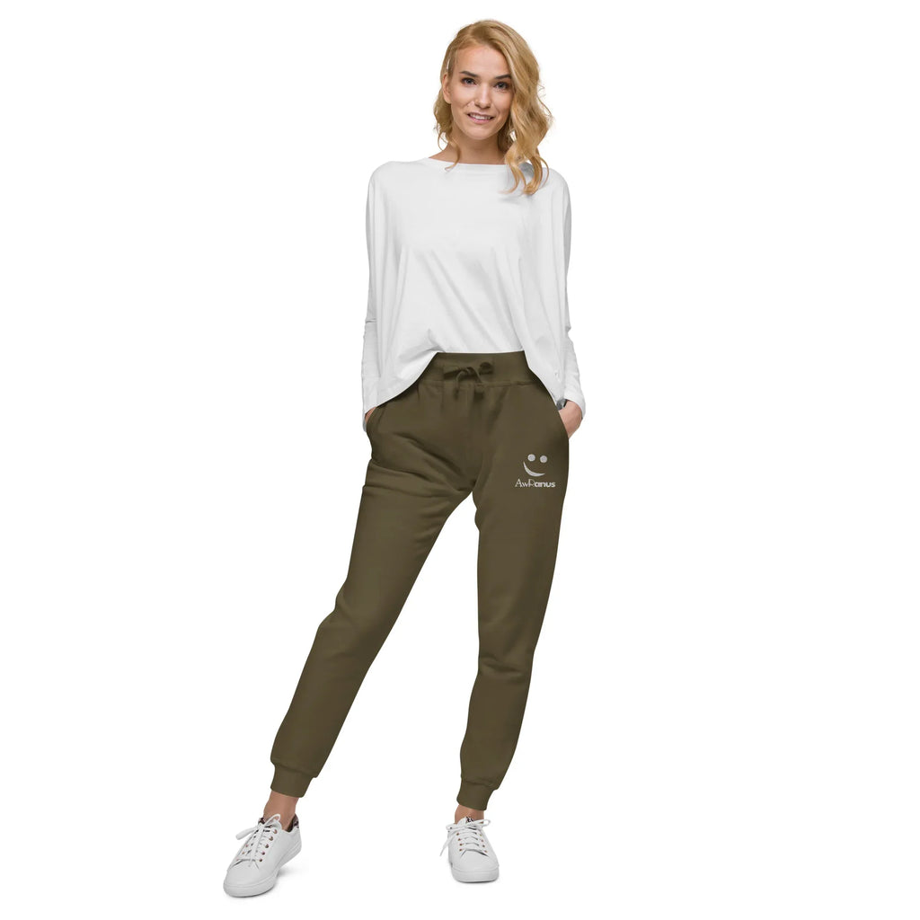 AwRans | Premium Unisex Fleece Sweatpants fleece sweatpants AwRans Clothing unisex-fleece-sweatpants-military-green-front-688d514193197