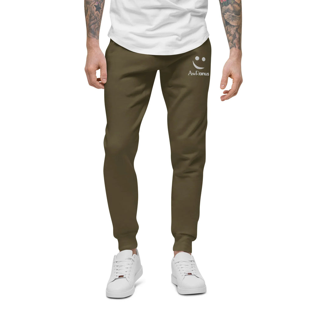 AwRans | Premium Unisex Fleece Sweatpants fleece sweatpants AwRans Clothing unisex-fleece-sweatpants-military-green-front-688d514193292