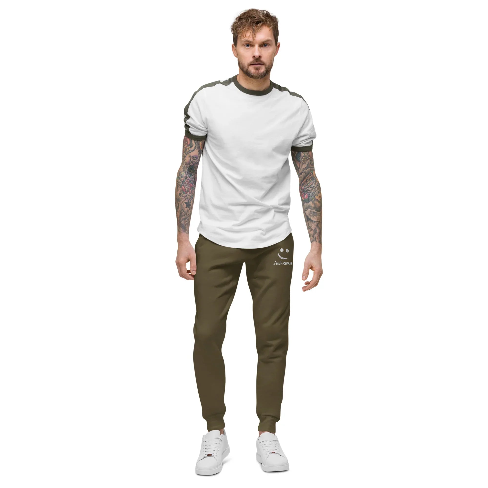 AwRans | Premium Unisex Fleece Sweatpants fleece sweatpants AwRans Clothing unisex-fleece-sweatpants-military-green-front-688d514193301
