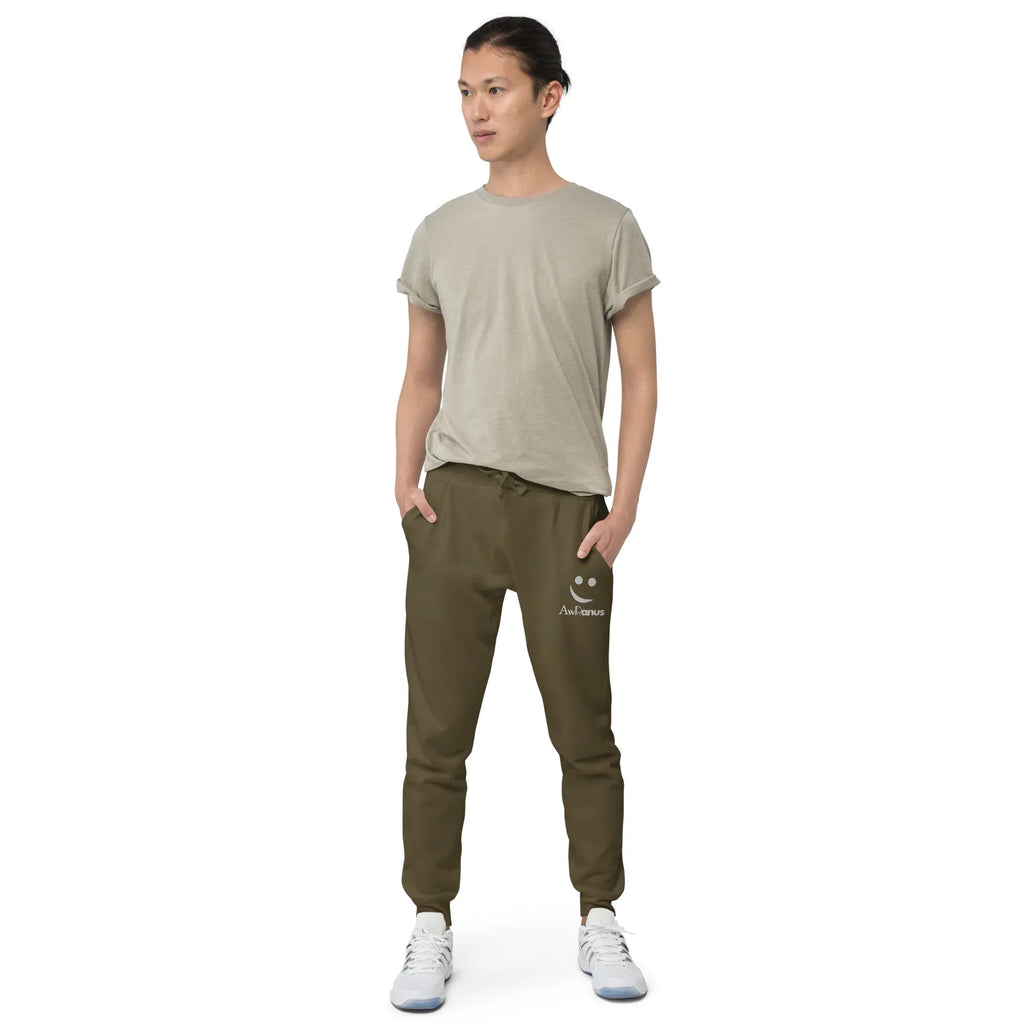 AwRans | Premium Unisex Fleece Sweatpants fleece sweatpants AwRans Clothing unisex-fleece-sweatpants-military-green-front-688d514193445