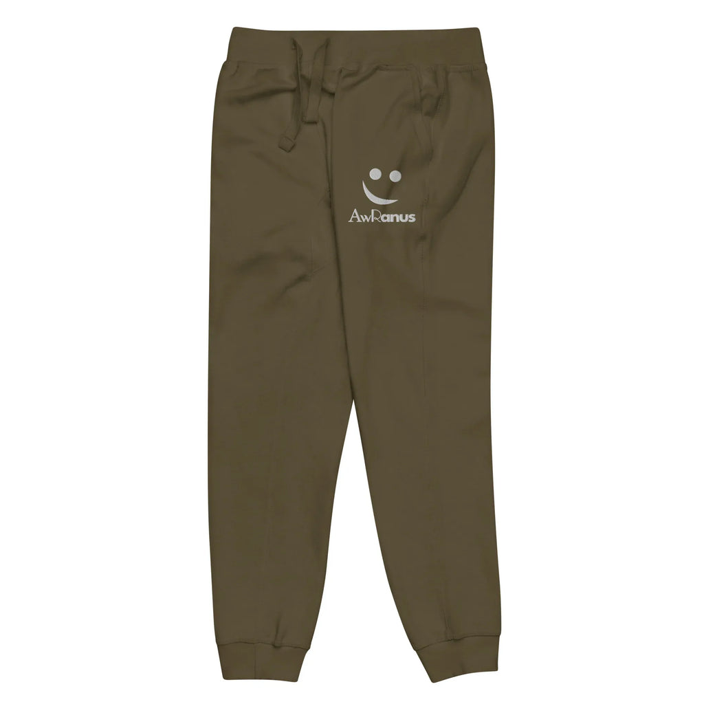 AwRans | Premium Unisex Fleece Sweatpants fleece sweatpants AwRans Clothing unisex-fleece-sweatpants-military-green-front-left-688d51419513c