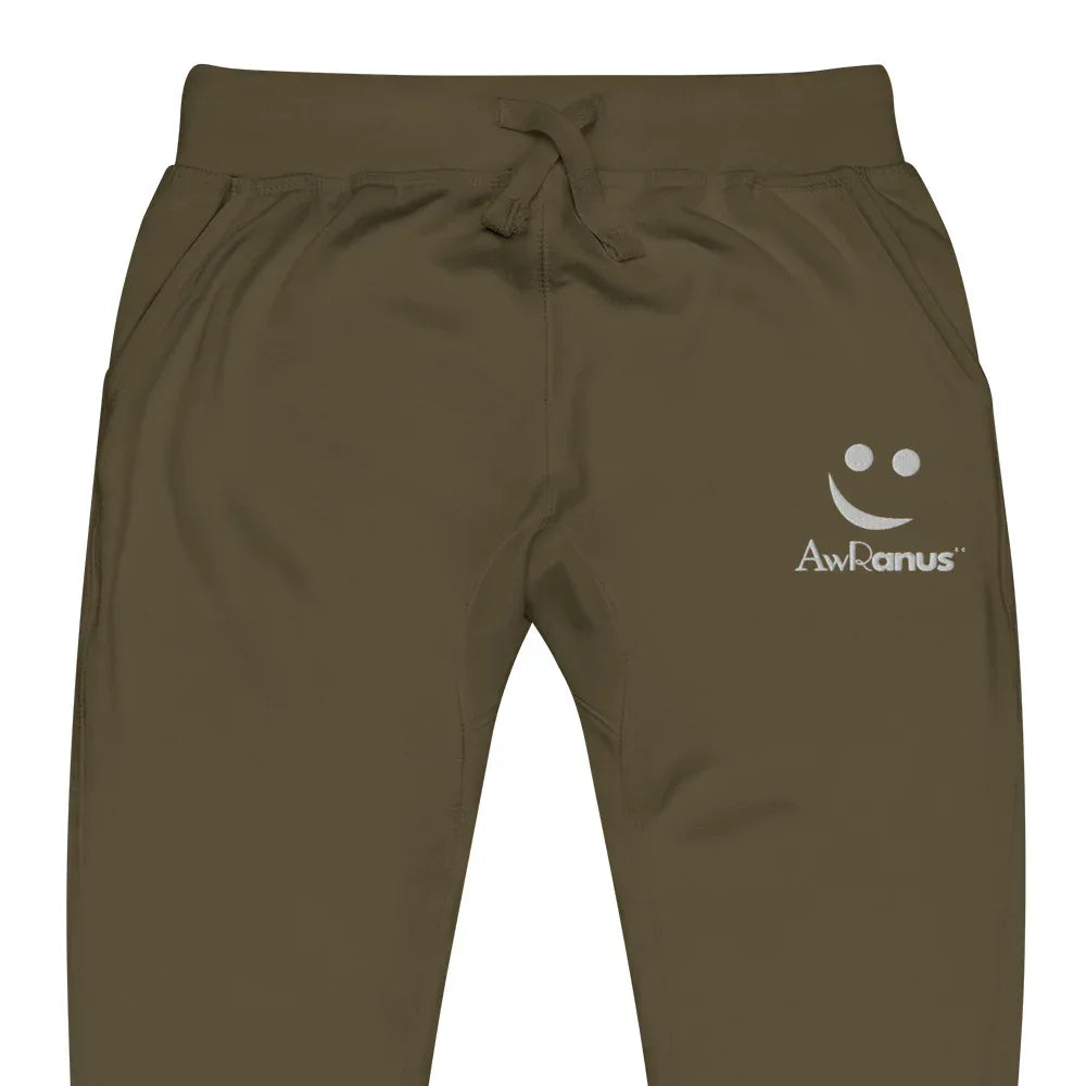 Unisex Fleece Sweatpants | AwRans sweatpants AwRans Clothing unisex-fleece-sweatpants-military-green-zoomed-in-678f66970645f