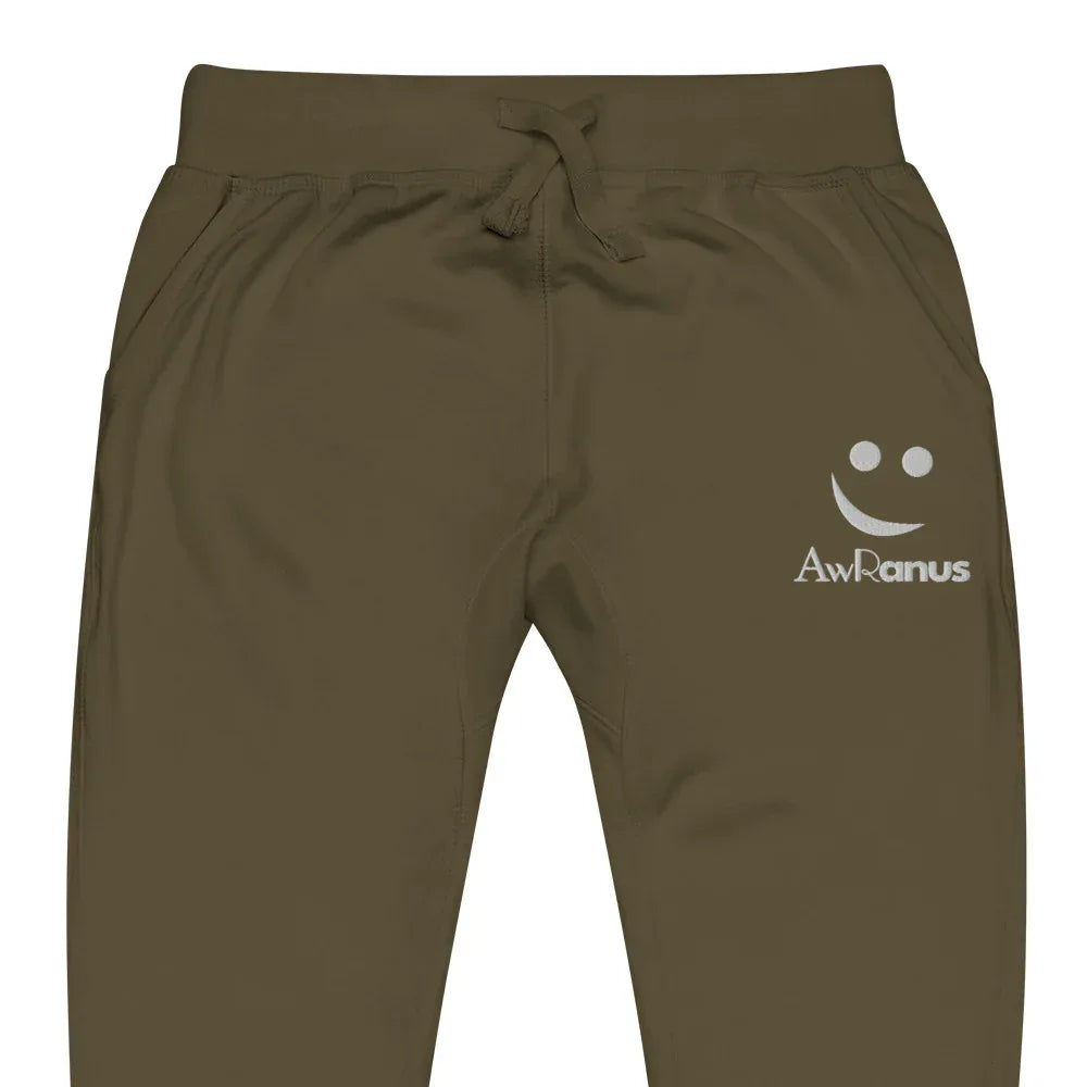 AwRans | Premium Unisex Fleece Sweatpants fleece sweatpants AwRans Clothing unisex-fleece-sweatpants-military-green-zoomed-in-688d514195071
