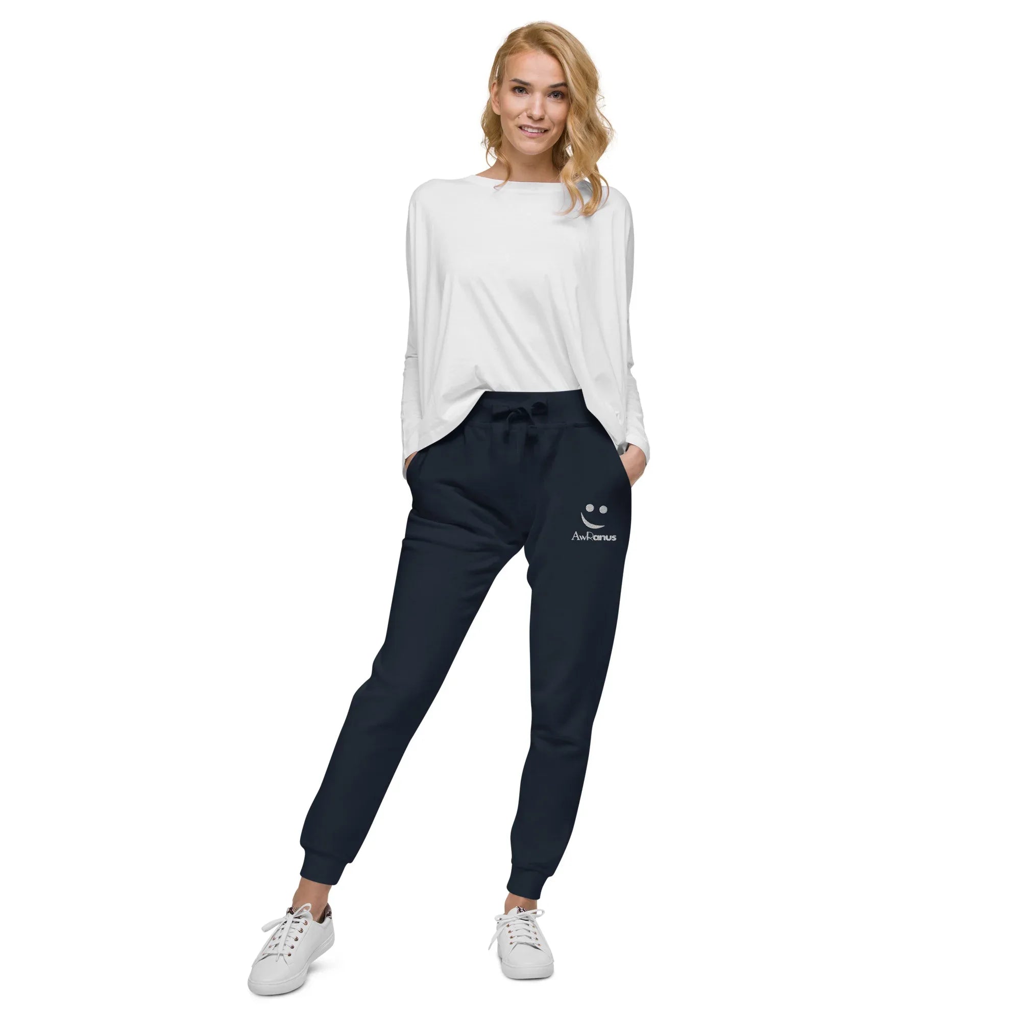 AwRans | Premium Unisex Fleece Sweatpants fleece sweatpants AwRans Clothing unisex-fleece-sweatpants-navy-blazer-front-688d514194544
