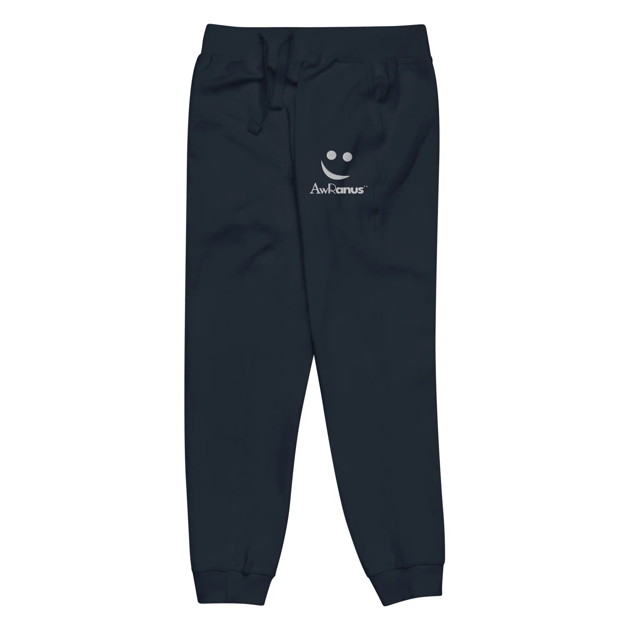 Unisex Fleece Sweatpants | AwRans sweatpants AwRans Clothing unisex-fleece-sweatpants-navy-blazer-front-left-678f669705ef5