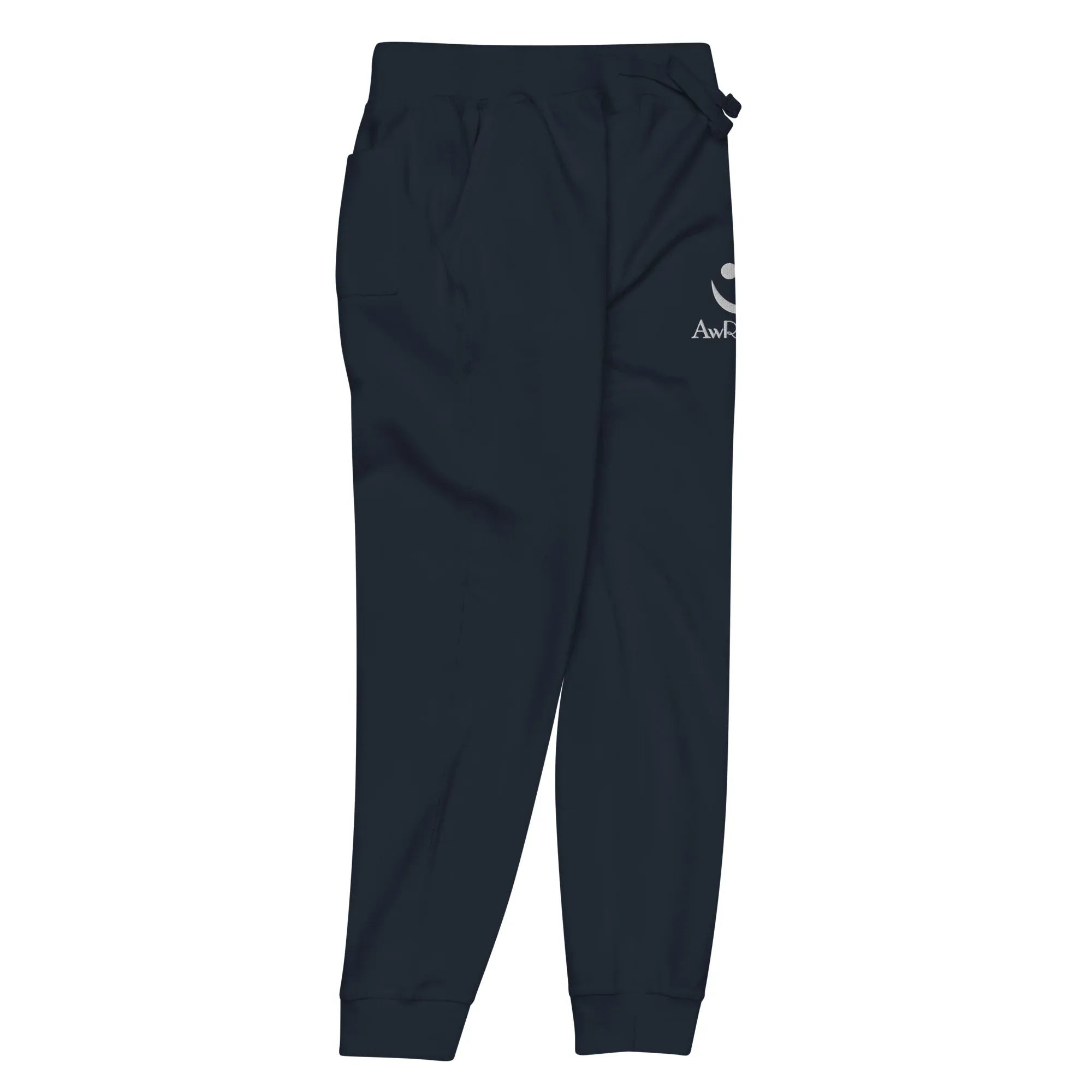Unisex Fleece Sweatpants | AwRans sweatpants AwRans Clothing unisex-fleece-sweatpants-navy-blazer-front-right-678f669705f5f