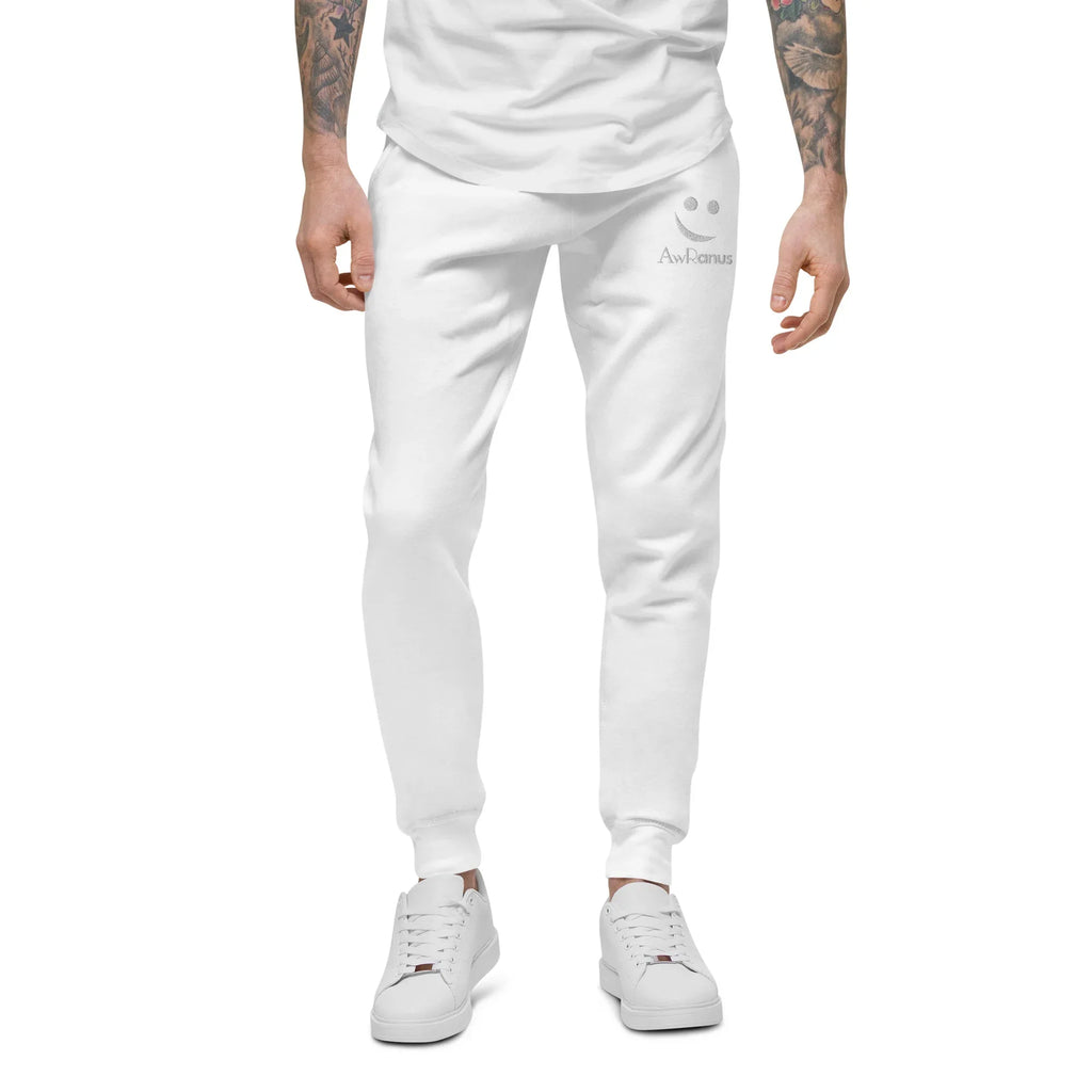 AwRans | Premium Unisex Fleece Sweatpants fleece sweatpants AwRans Clothing unisex-fleece-sweatpants-white-front-688d514192179