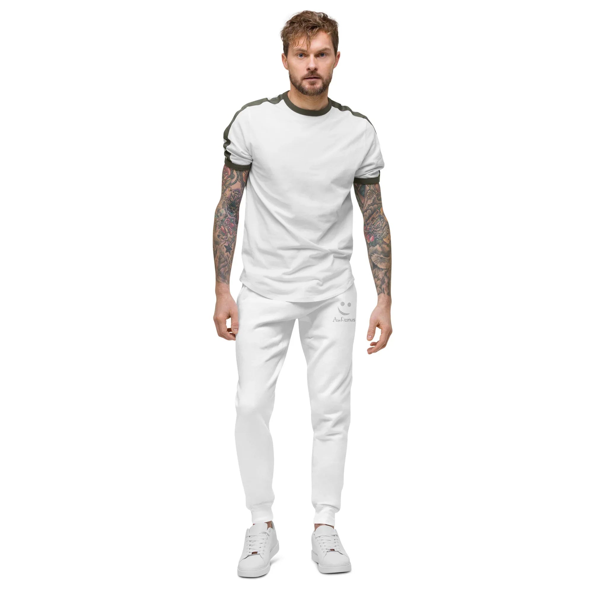 AwRans | Premium Unisex Fleece Sweatpants fleece sweatpants AwRans Clothing unisex-fleece-sweatpants-white-front-688d5141921e5