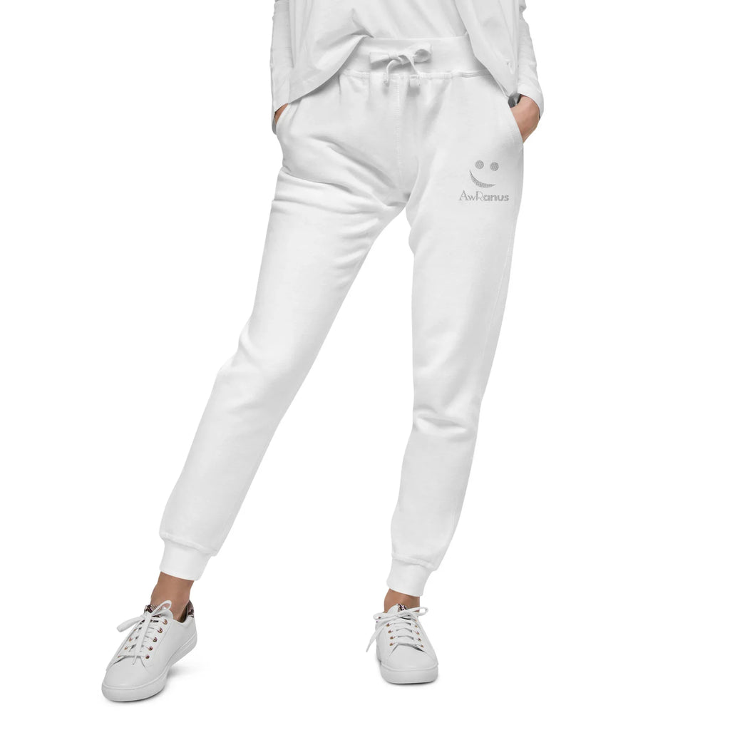 AwRans | Premium Unisex Fleece Sweatpants fleece sweatpants AwRans Clothing unisex-fleece-sweatpants-white-front-688d5141924dc