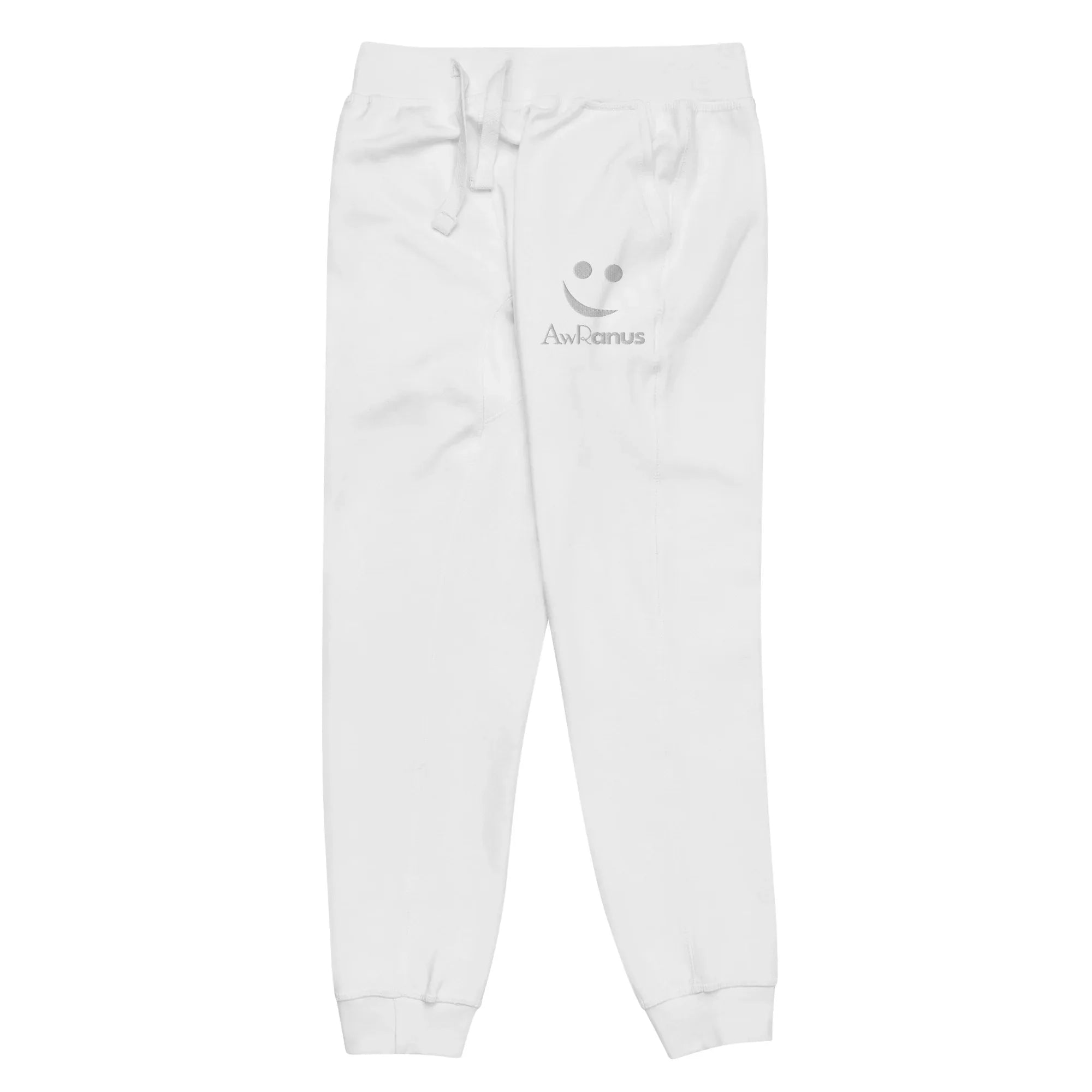 AwRans | Premium Unisex Fleece Sweatpants fleece sweatpants AwRans Clothing unisex-fleece-sweatpants-white-front-left-688d514195707
