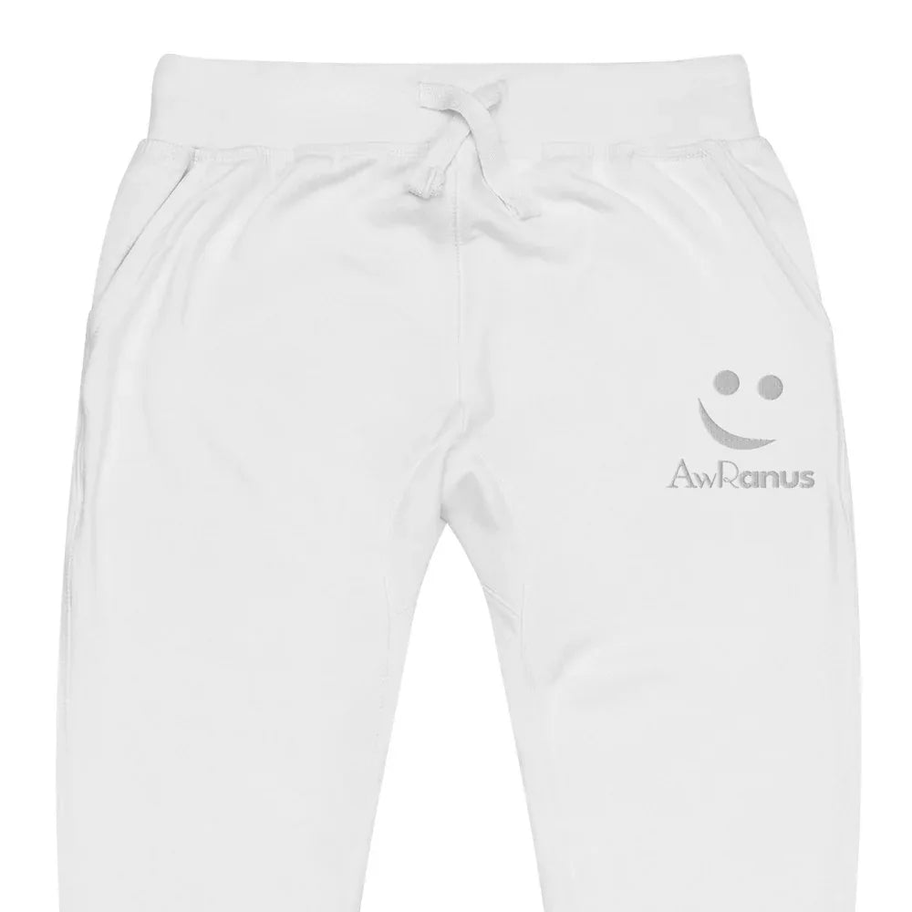 AwRans | Premium Unisex Fleece Sweatpants fleece sweatpants AwRans Clothing unisex-fleece-sweatpants-white-zoomed-in-688d51419565f