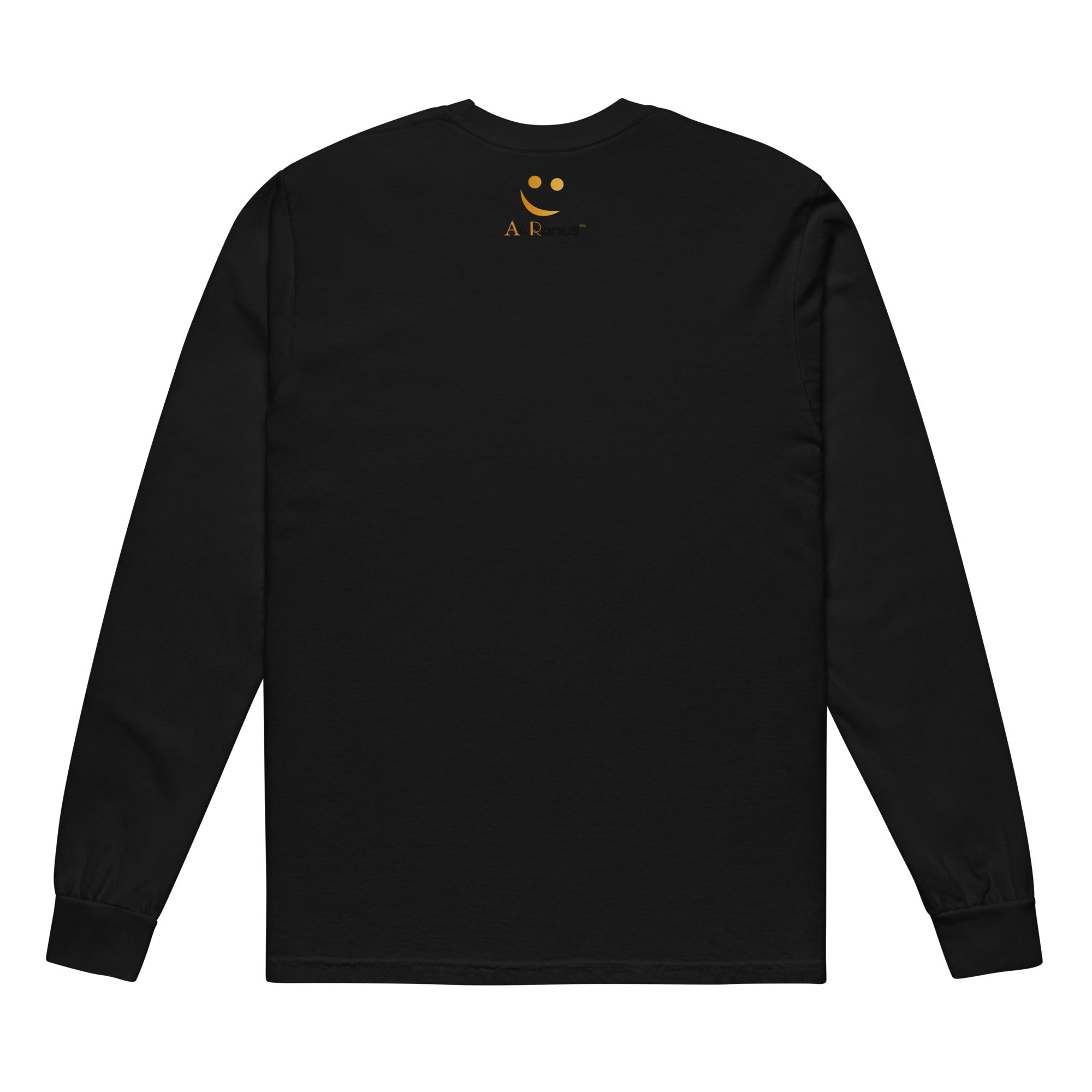 Unisex Garment-dyed heavyweight long-sleeve shirt | Moon long-sleeve shirt AwRans Clothing unisex-garment-dyed-heavyweight-long-sleeve-shirt-black-back-67eaaf4168d5a