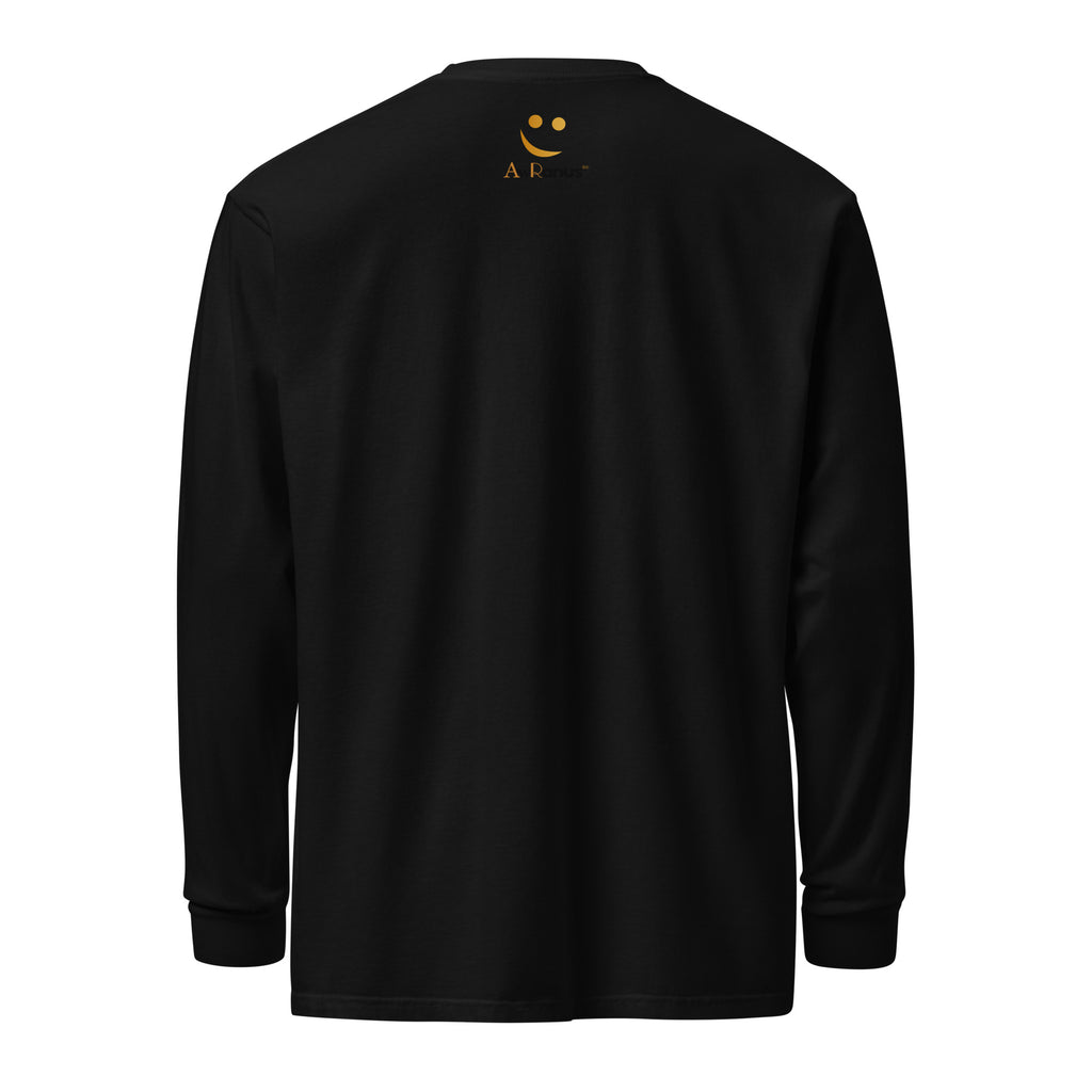 Unisex Garment-dyed heavyweight long-sleeve shirt | Be Kind To Your Mind long-sleeve shirt AwRans Clothing unisex-garment-dyed-heavyweight-long-sleeve-shirt-black-back-67eaaff1684ed